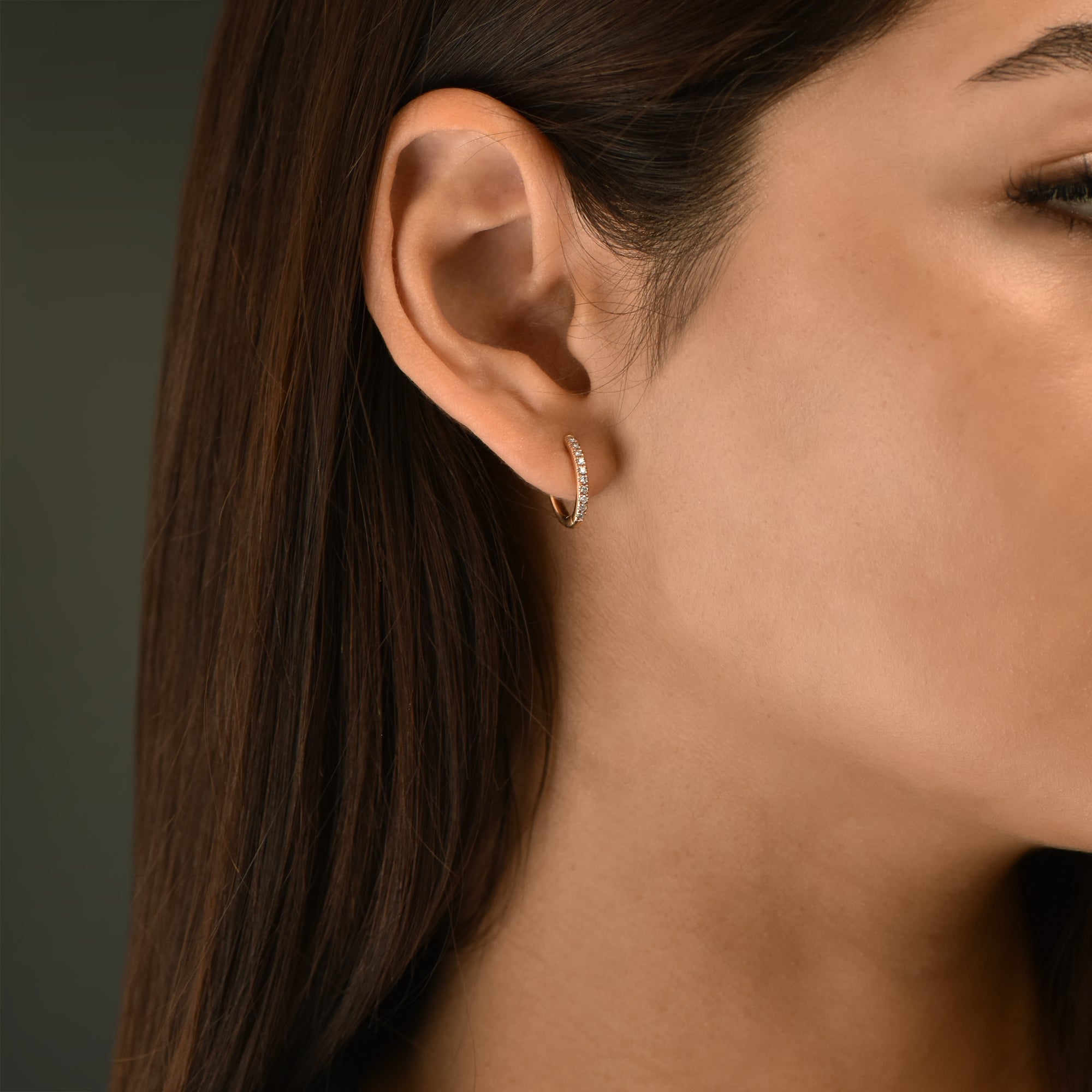 Aretes The Golden Halo - oro rojo 18k – Arete oro 18k – vista frontal