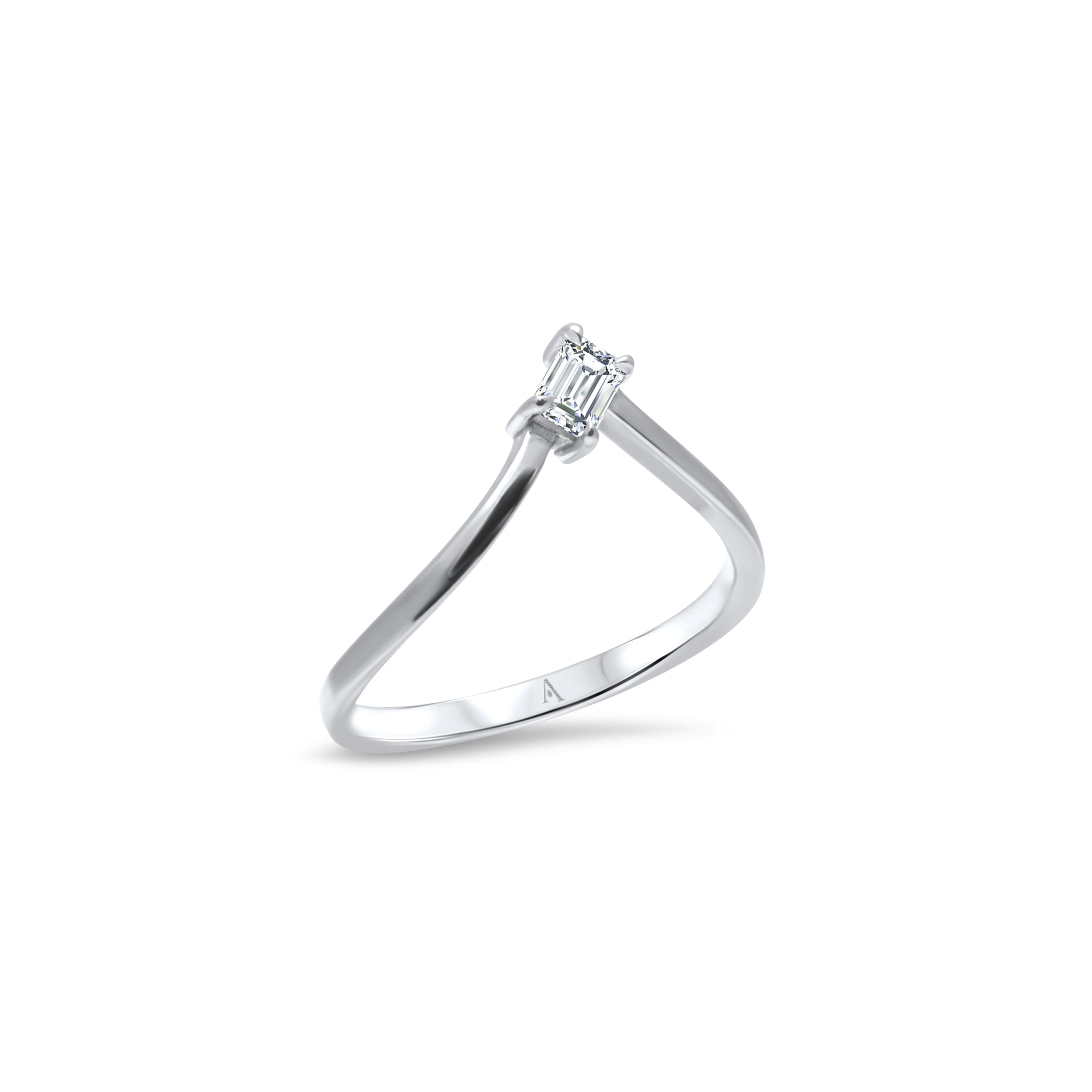 The Little Ice Skating Girl 0.20 carats - whitegold 18k – Engagement Ring gold 18k – Side view