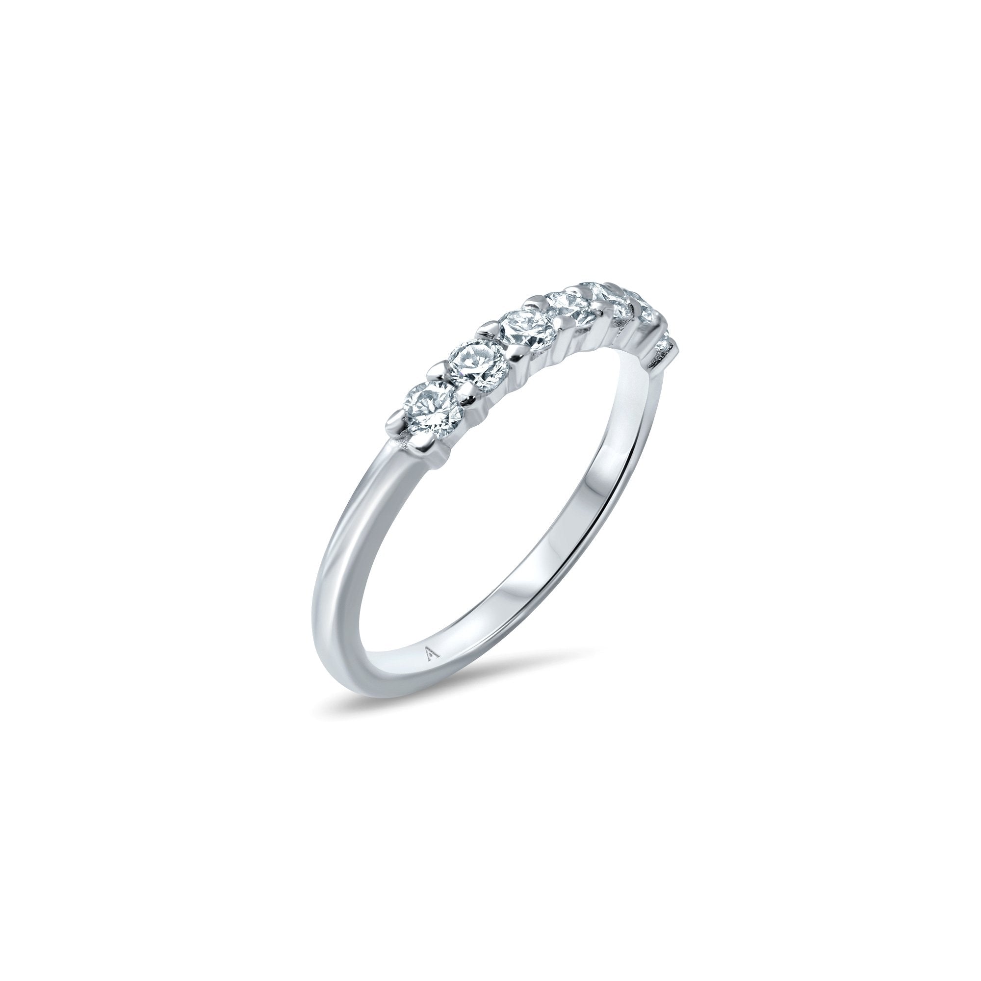 The Queen Diadem - platinum 950 – Wedding Band AGUAdeORO and ring gold 18k – Front view