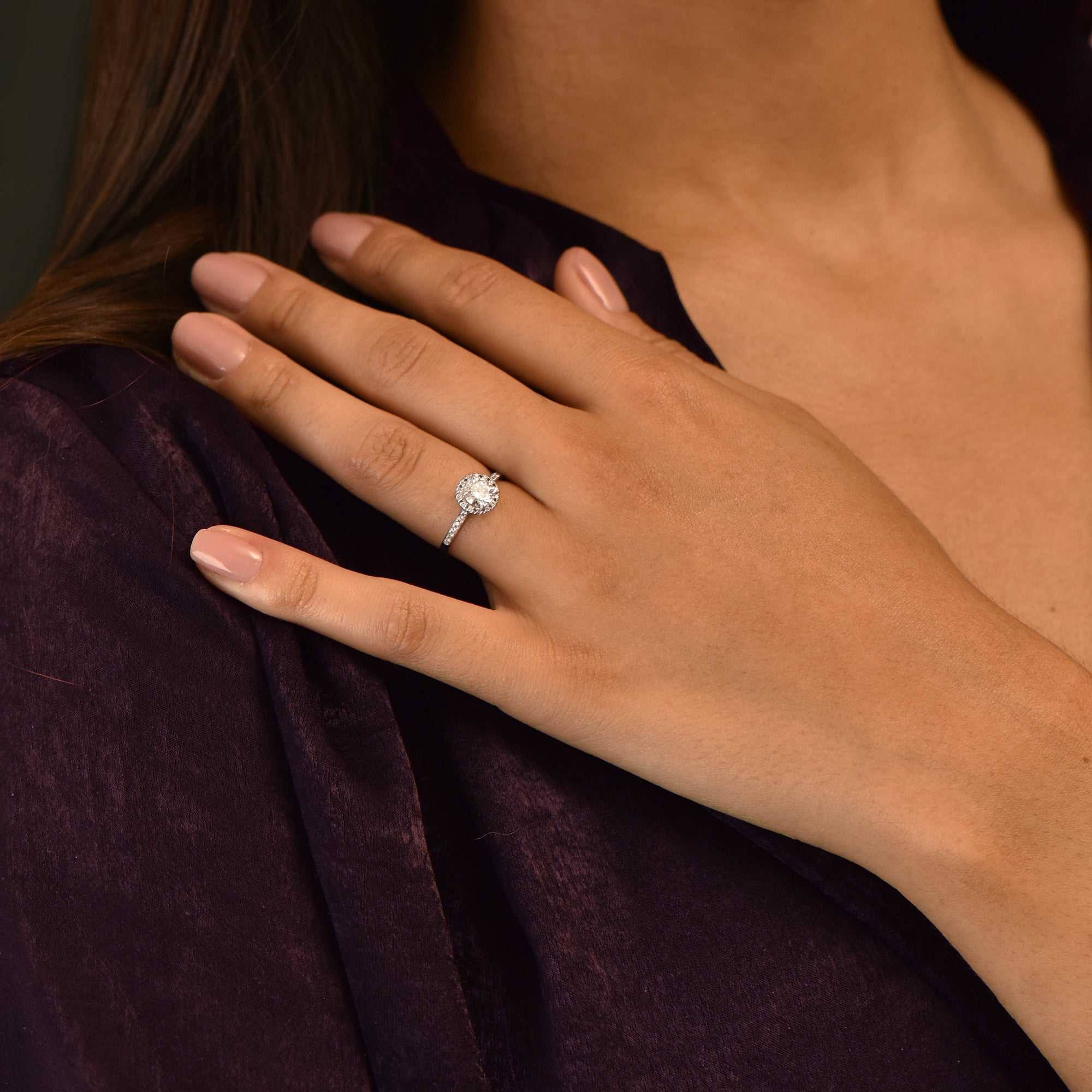 The Funkee Girl 0.50 carats - whitegold – Engagement Ring gold 18k – Side view