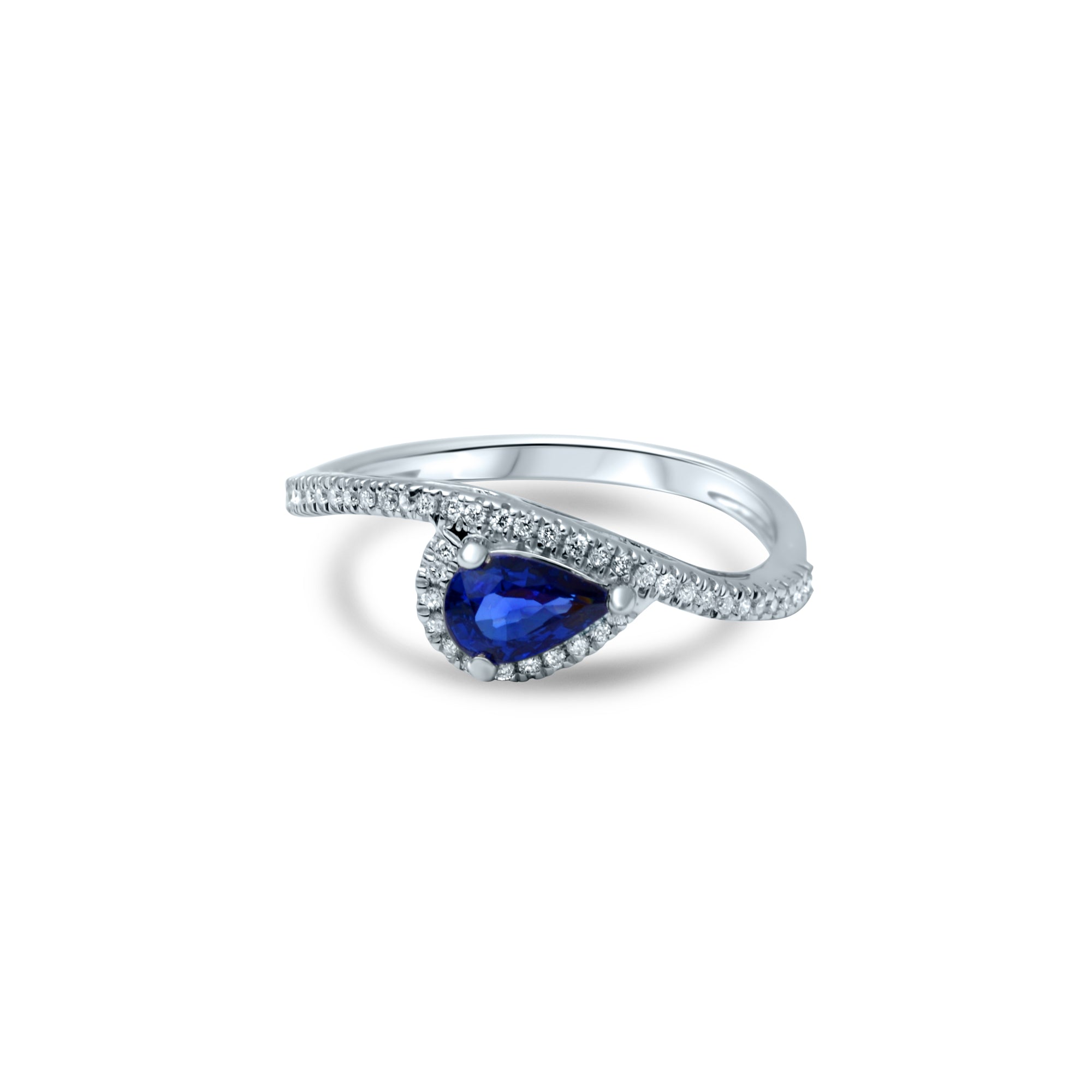 Wavy Blue 1.20 carats - oro blanco 18k – Anillo de compromiso oro 18k con diamante – vista del producto