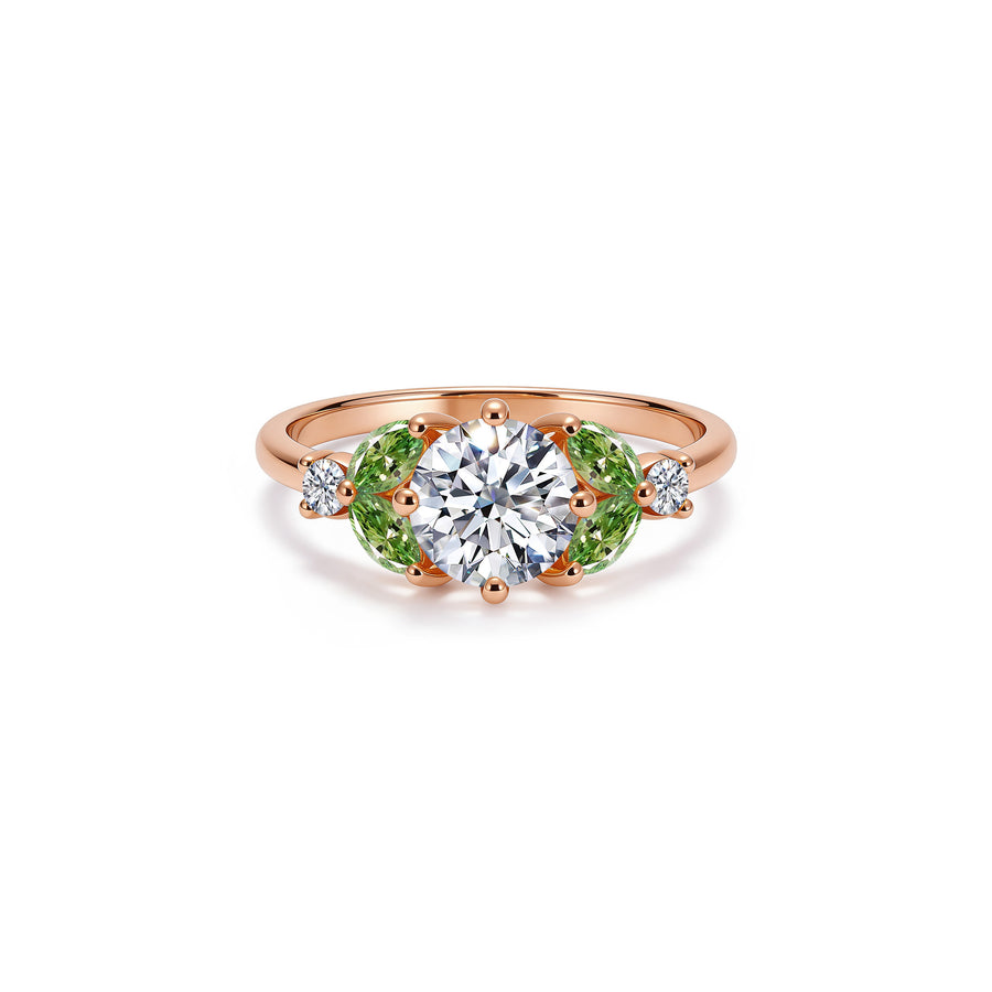 Little Bees  Green 1.00 carat - Red Gold 18k