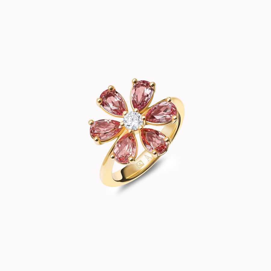 Cherry Blossom Pink Sapphire - Yellow Gold 18k