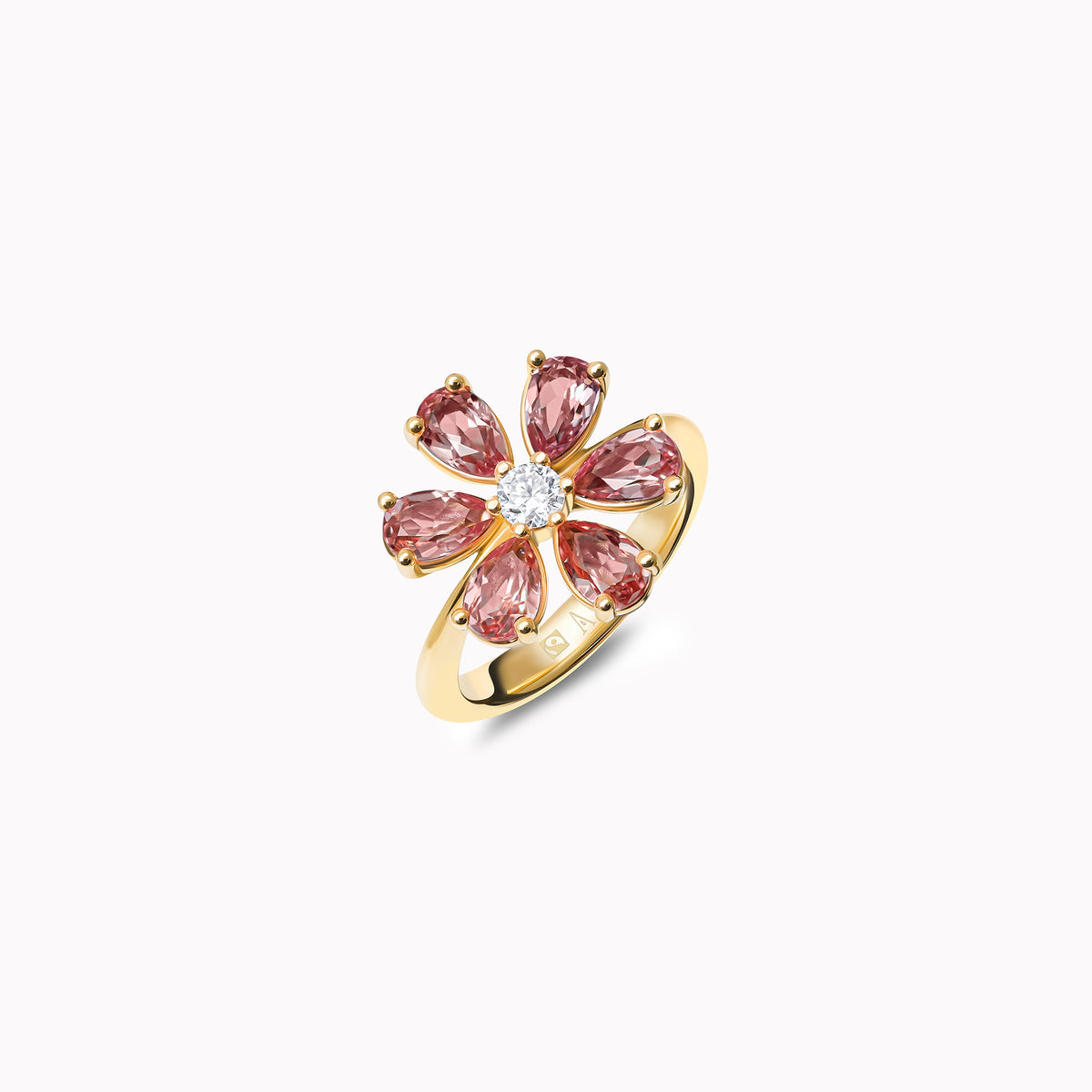 Cherry Blossom Pink Sapphire – 18k yellow gold