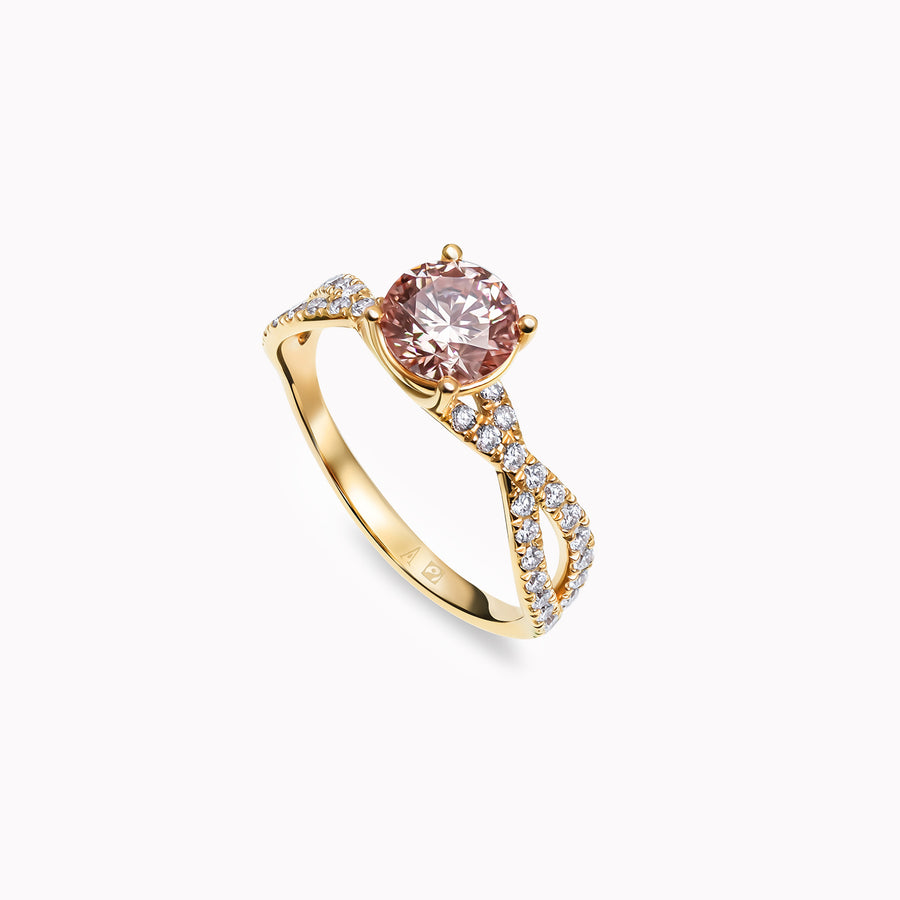 Féeriquement Coquette Pink Brown 0.91 ct - oro rojo 18k