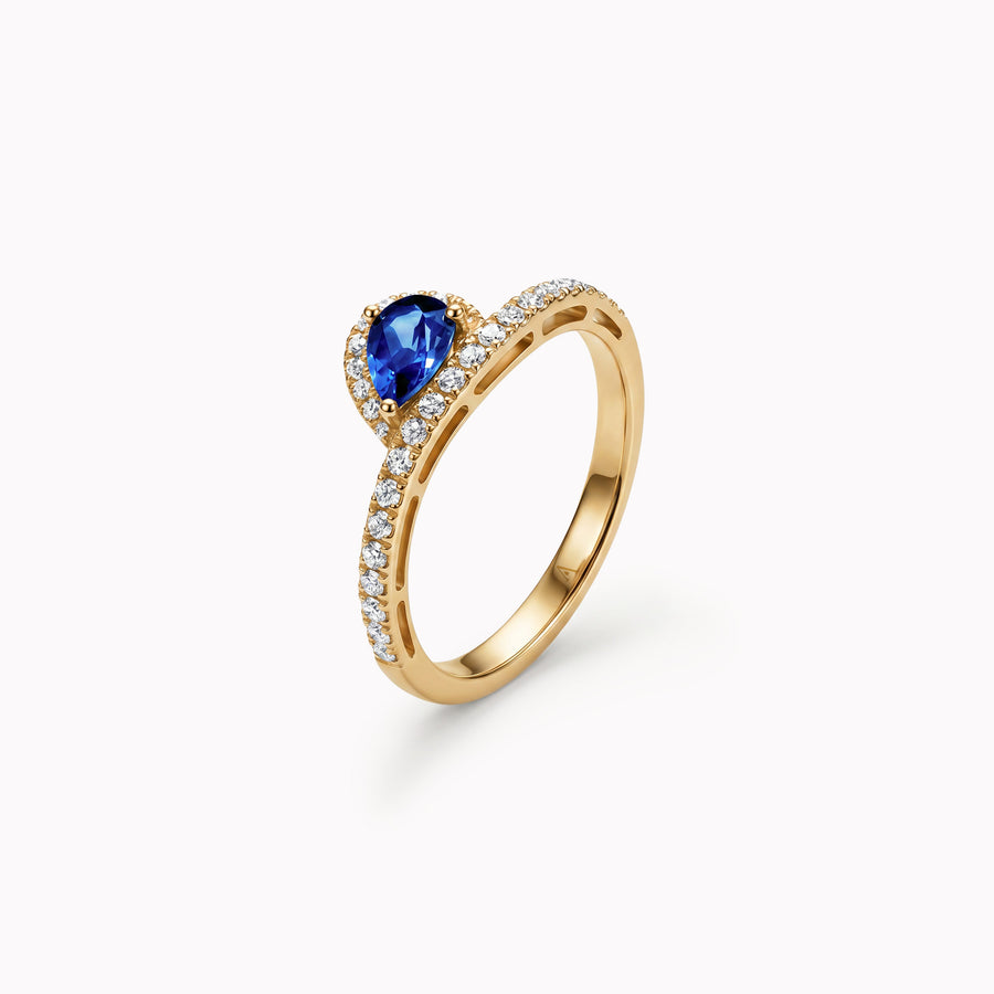 Wavy Blue 1.20 carats - or jaune 18k