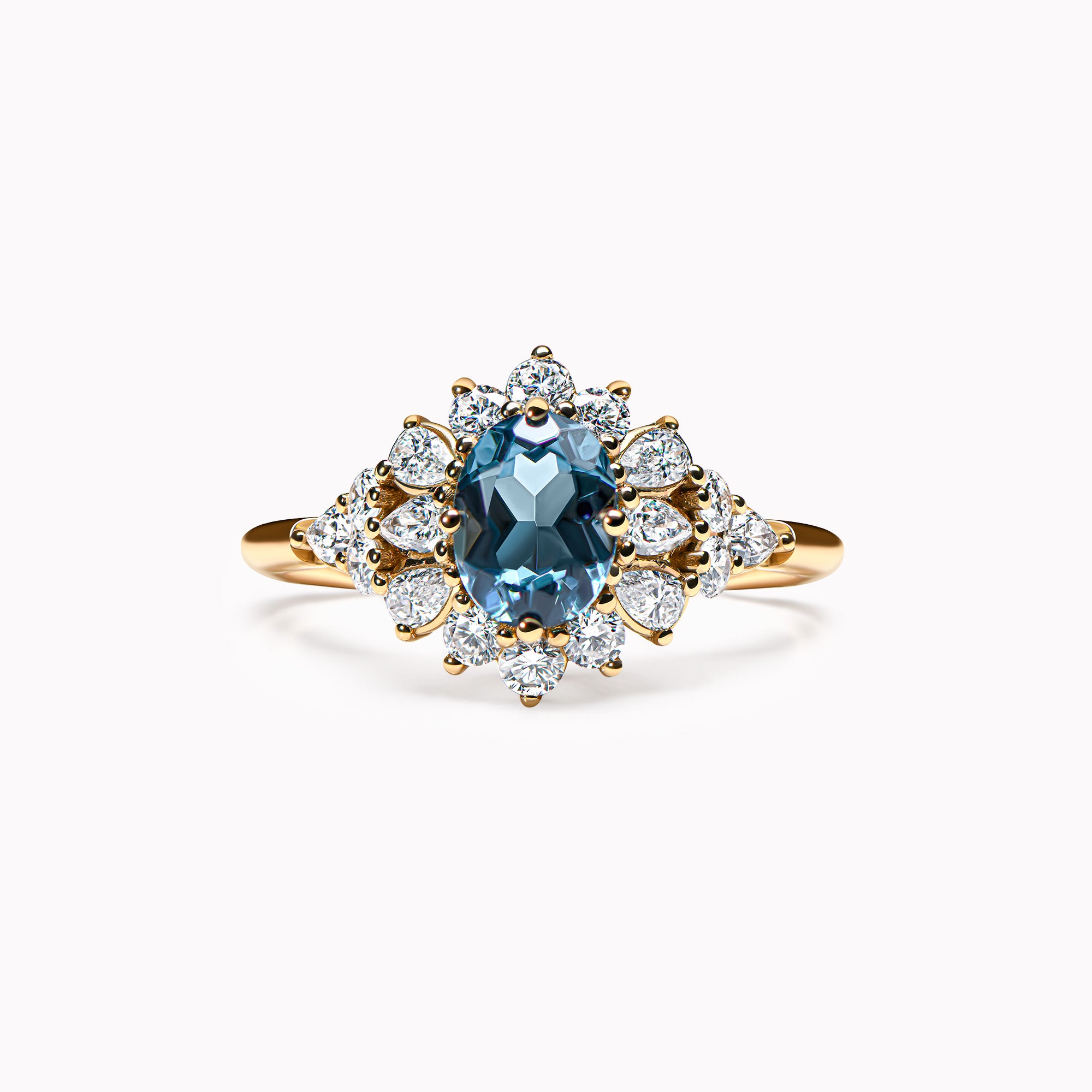 The fantastic Blooming Flower Oval - Yellow Gold 18k
