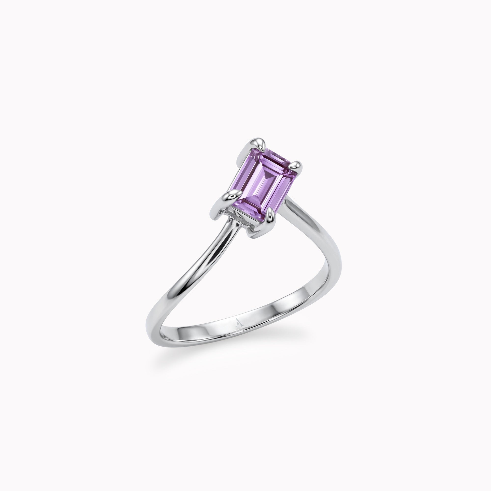 Ice Skating Girl Large L lavender 1.00 carat - white gold 18K