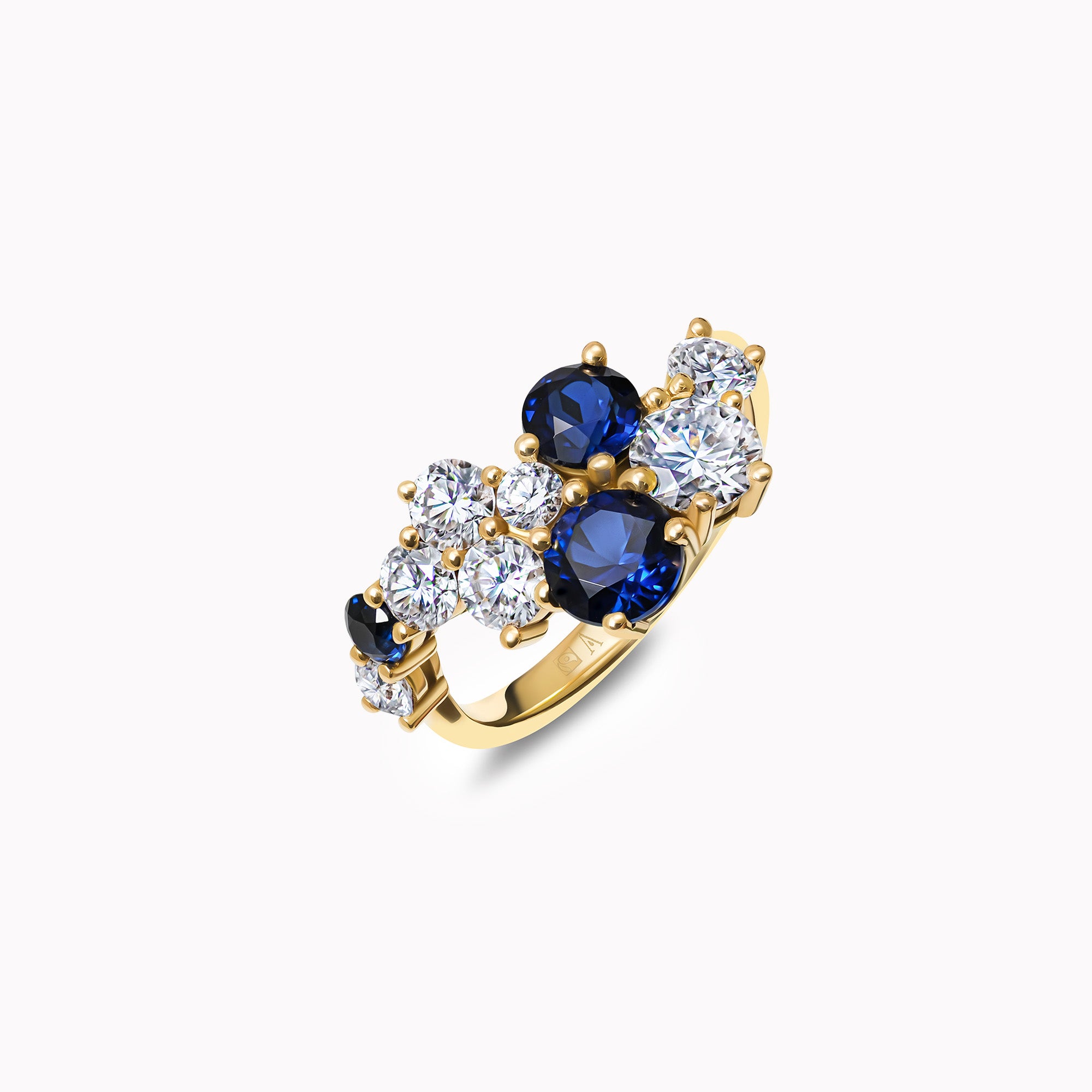 Midnight Sapphire Blossom - Yellow Gold 18k