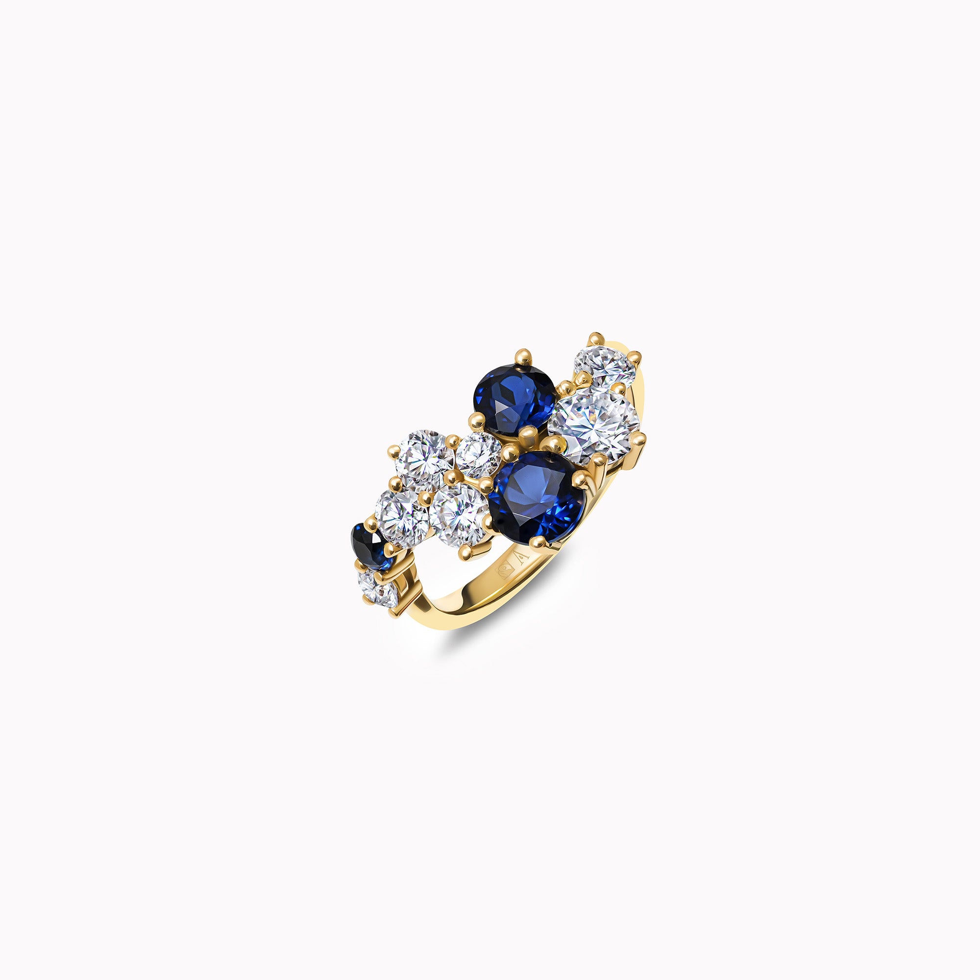 Midnight Sapphire Blossom - 18k yellow gold