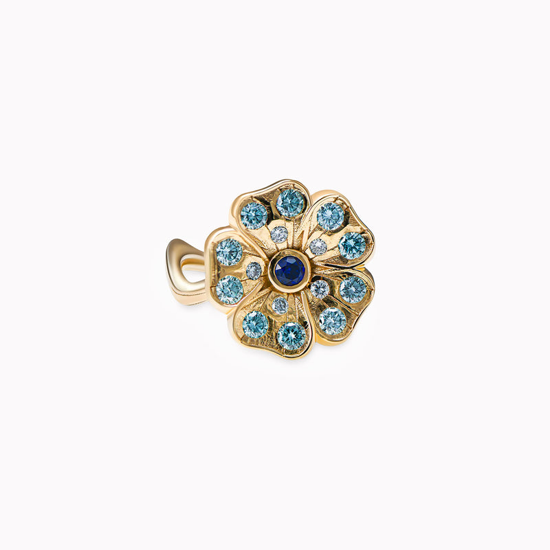 Romantic Rose Garden blue - Yellow Gold 18k 