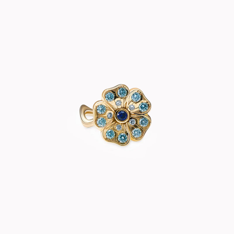 Romantic Rose Garden blue – 18k yellow gold