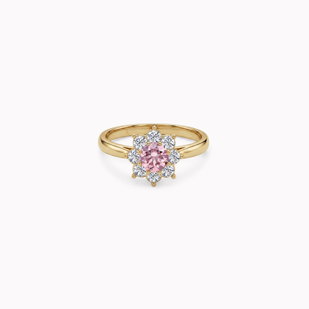 The Little Blooming Pink Flower – 0.20 ct – 18k yellow gold