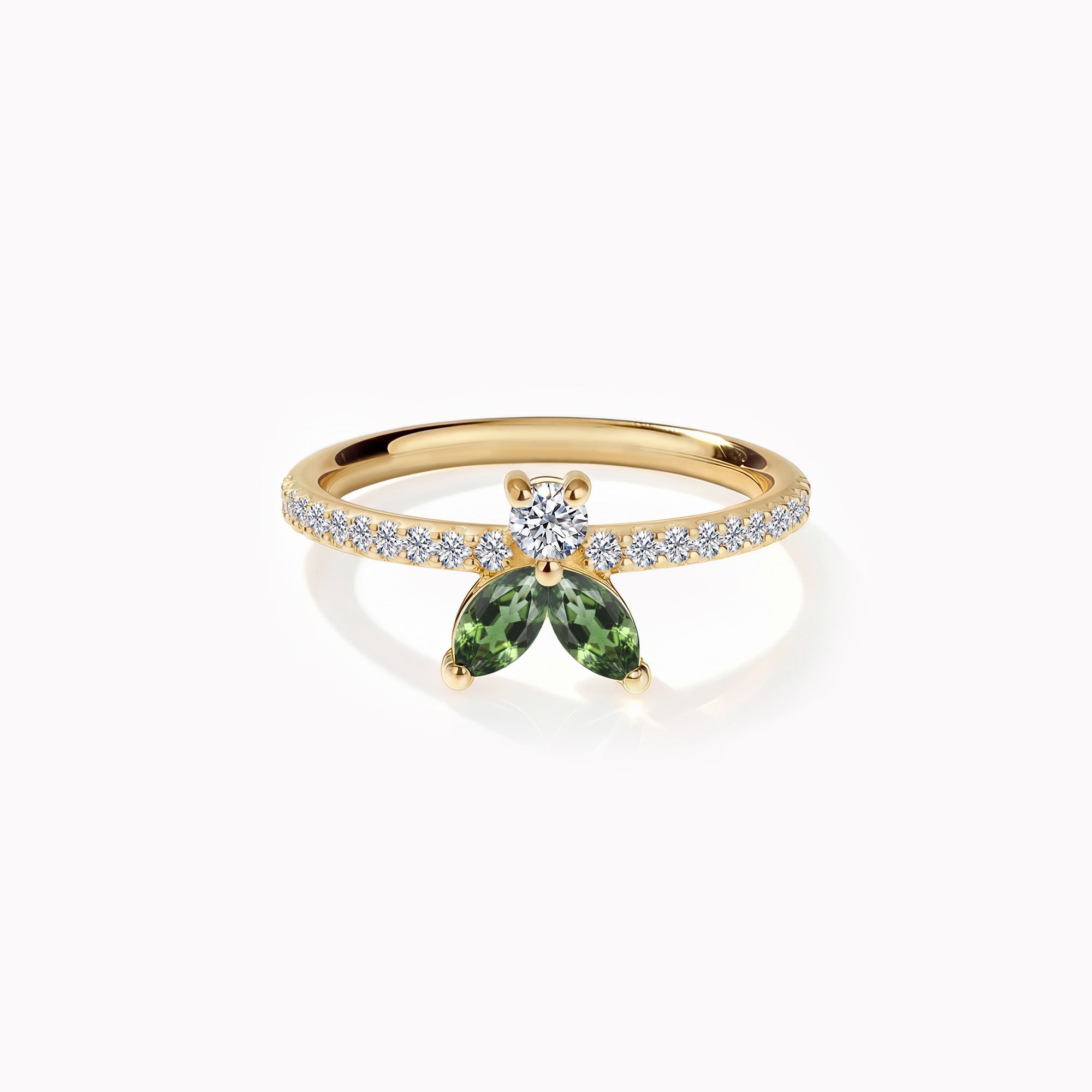 The Fancy Little Bee Tourmaline Vert antique - Yellow Gold 18k