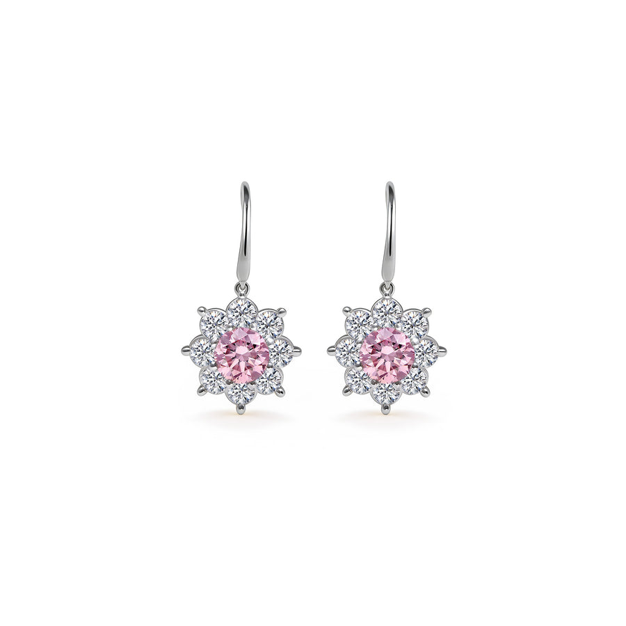 Earrings The Blooming Pink Flower 0.25 carats - White Gold 18k