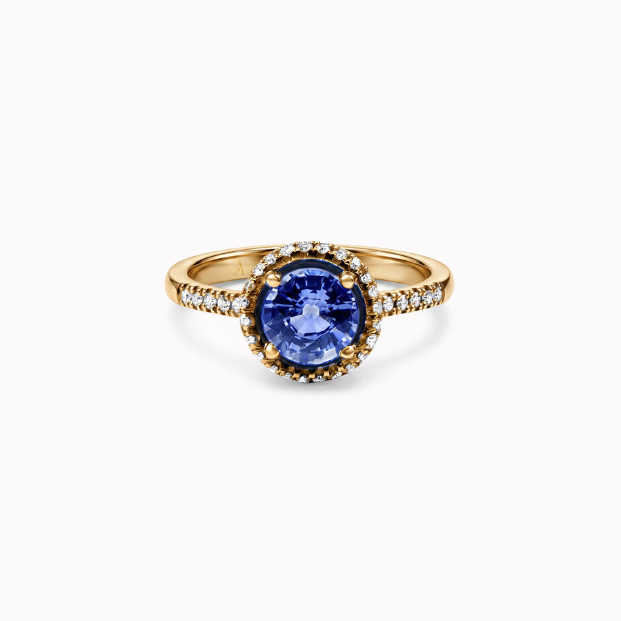 Pretty Blue Eyes - 0.80 carat - or jaune 18k