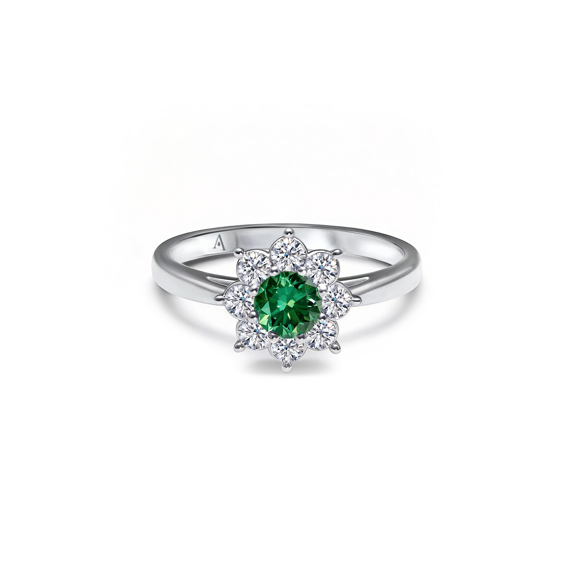 The Blooming Green Flower 0.30 carat - or blanc 18k