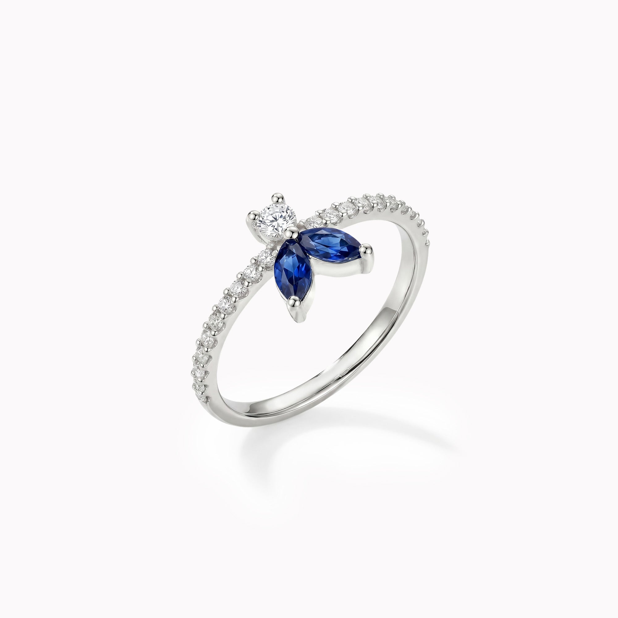 The Fancy Little Bee Saphir bleu  - White Gold 18k
