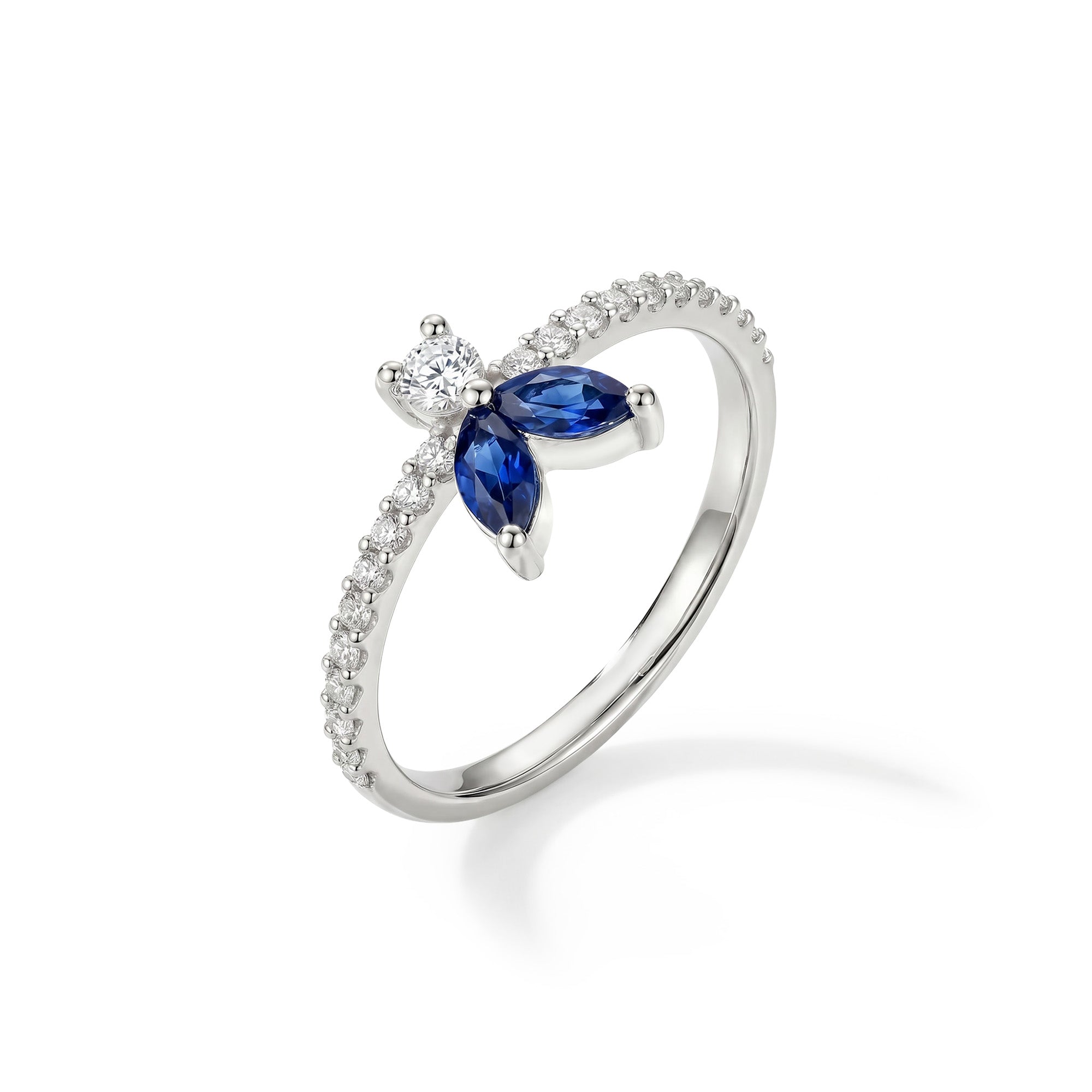 The Fancy Little Bee Saphir Bleu - oro blanco 18k