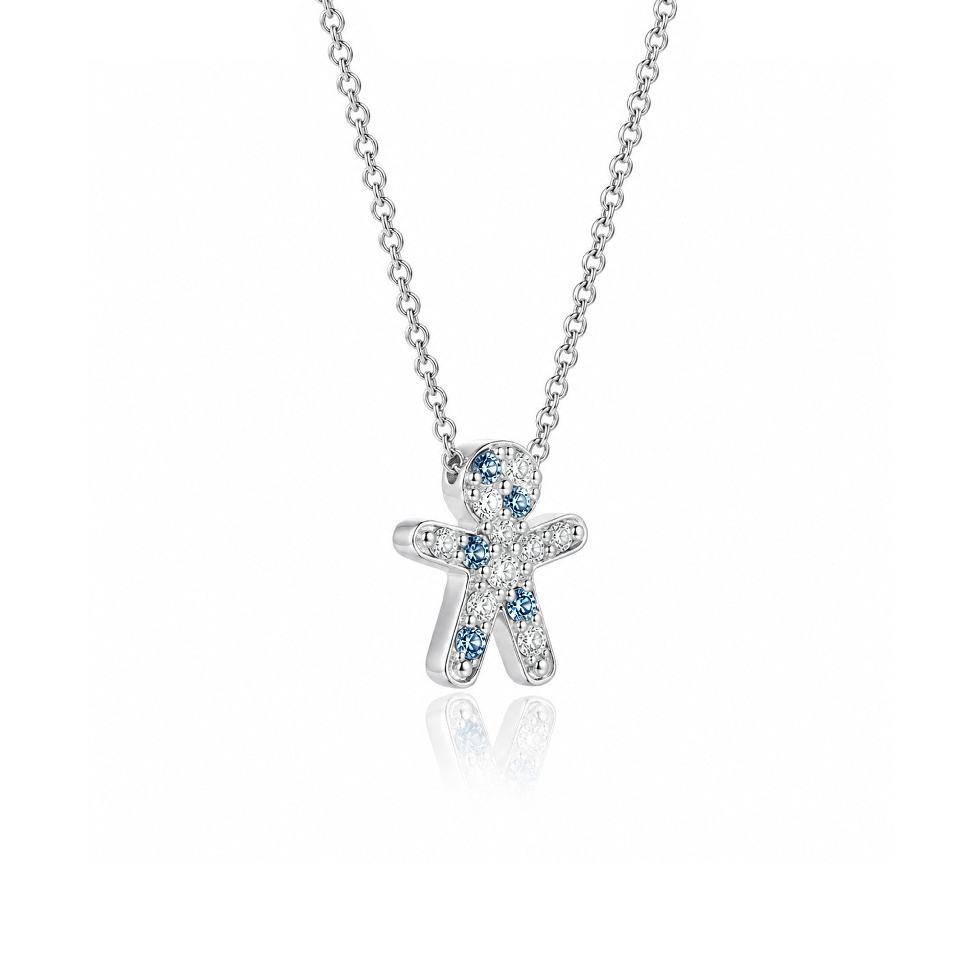 The Little One – Blue Confetti | Necklace White Gold 18k