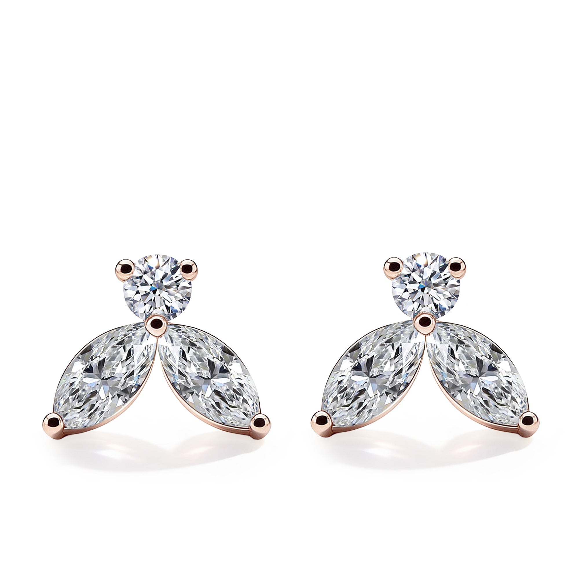 Aretes Little Bees 0.50 quilates - oro rojo 18k 