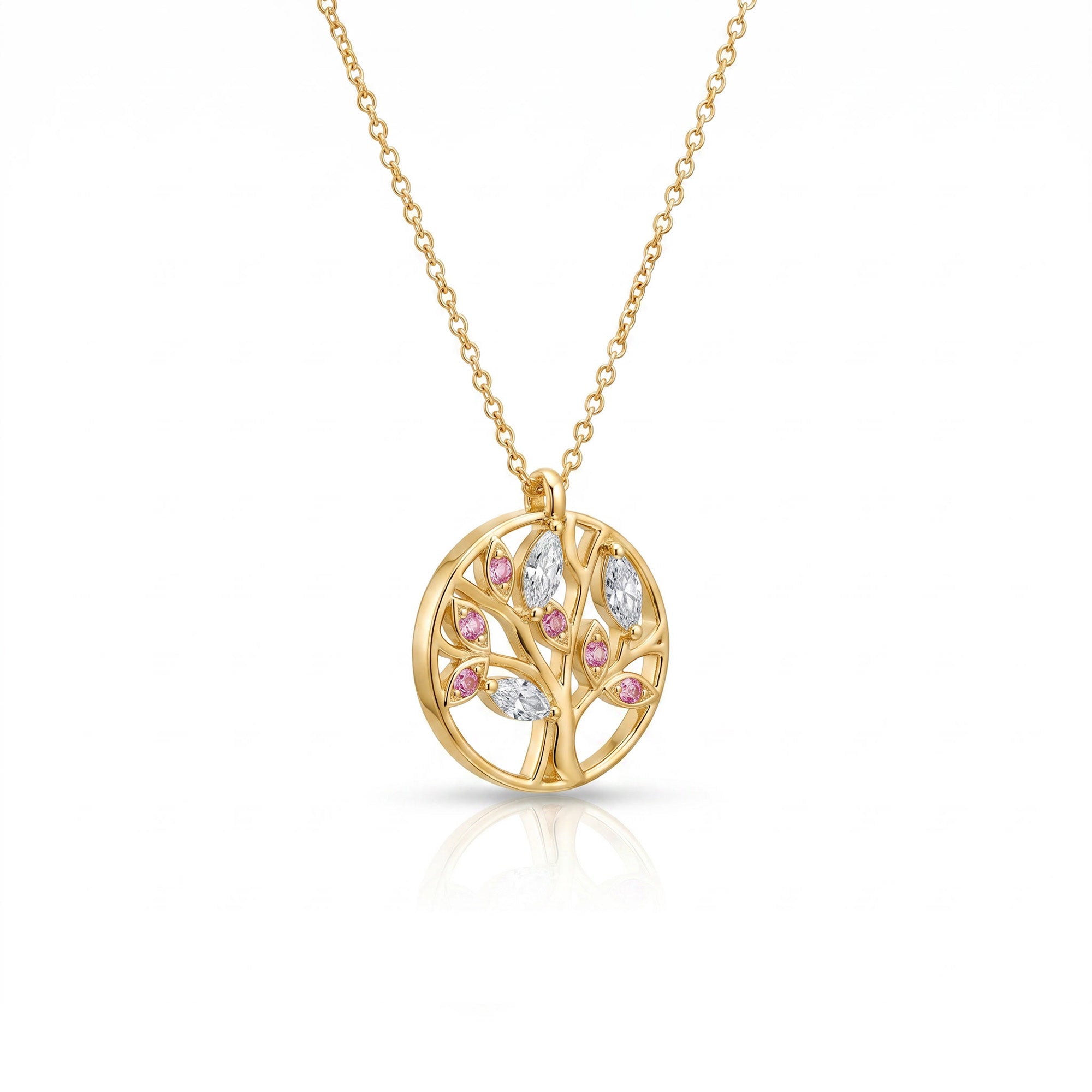 Necklace Tree of Life Rose - 18k yellow gold