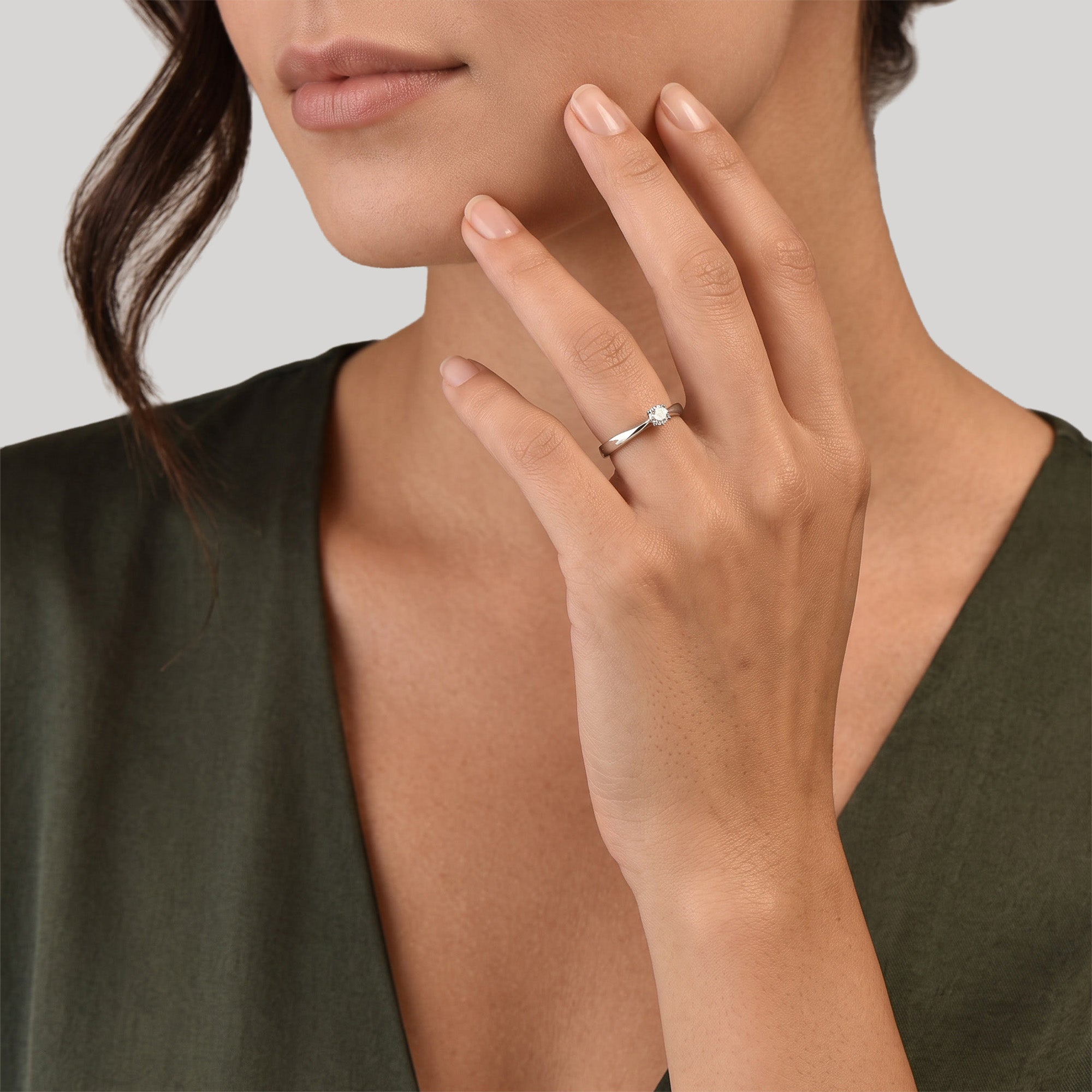 Sobriété Heureuse (S) - 0.15 ct - oro blanco 18k
