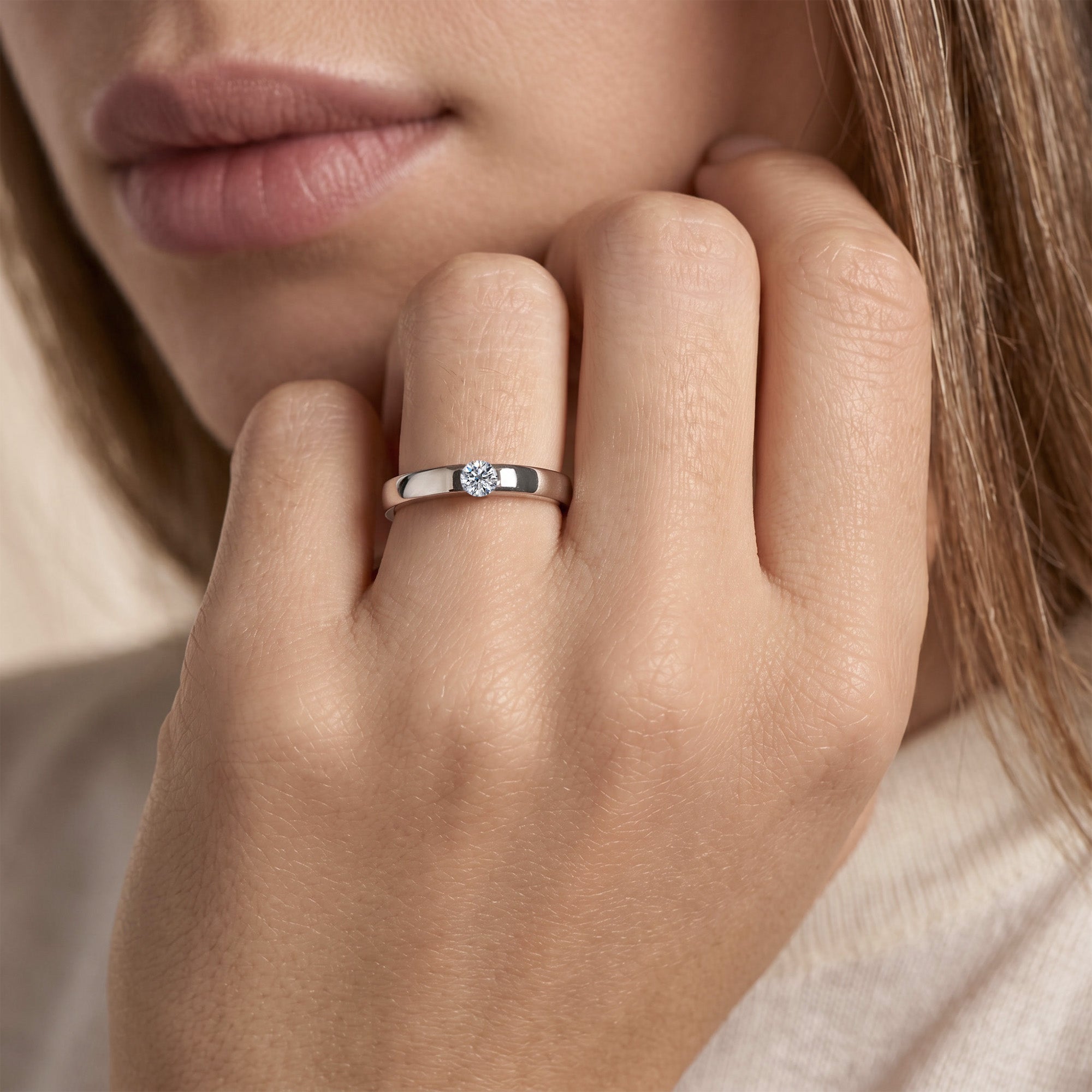 The Minimalist Lady 0.30 Quilates - oro blanco 18k