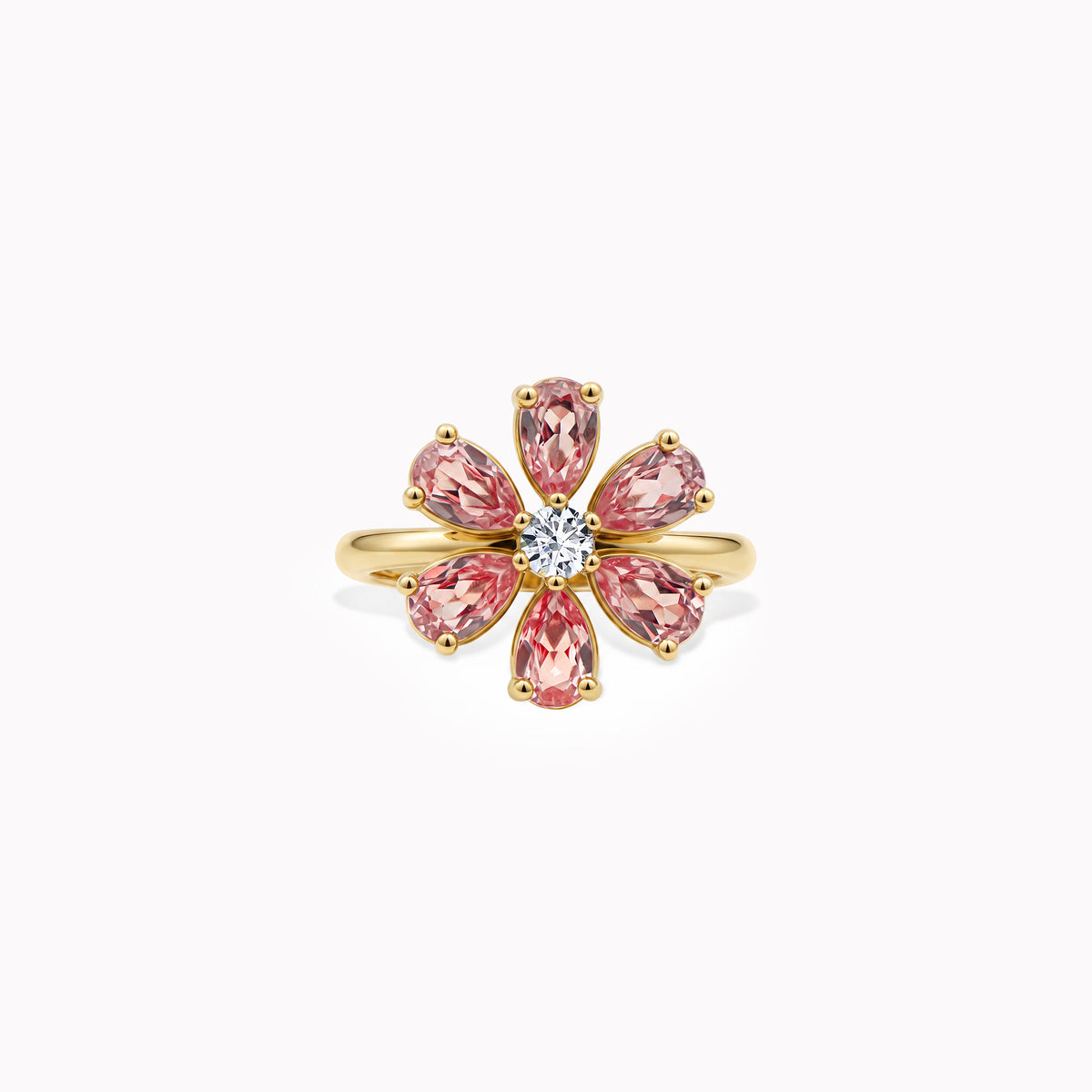 Cherry Blossom Pink Sapphire - oro amarillo 18k