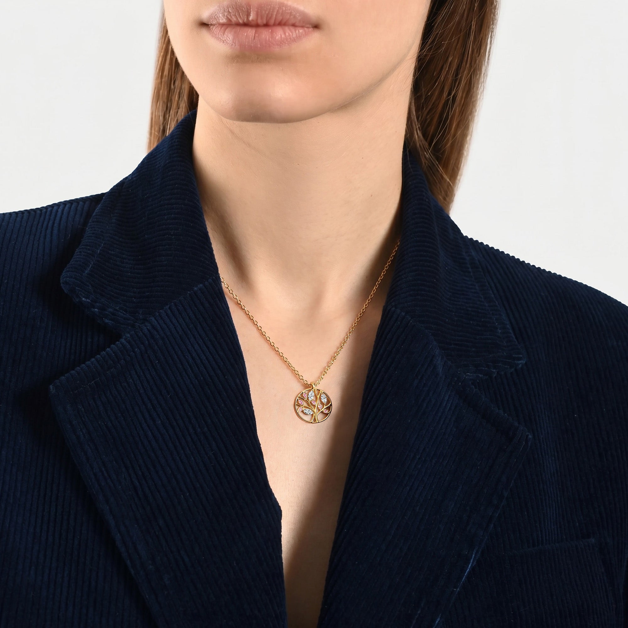 Necklace Tree of Life Rose - 18k yellow gold