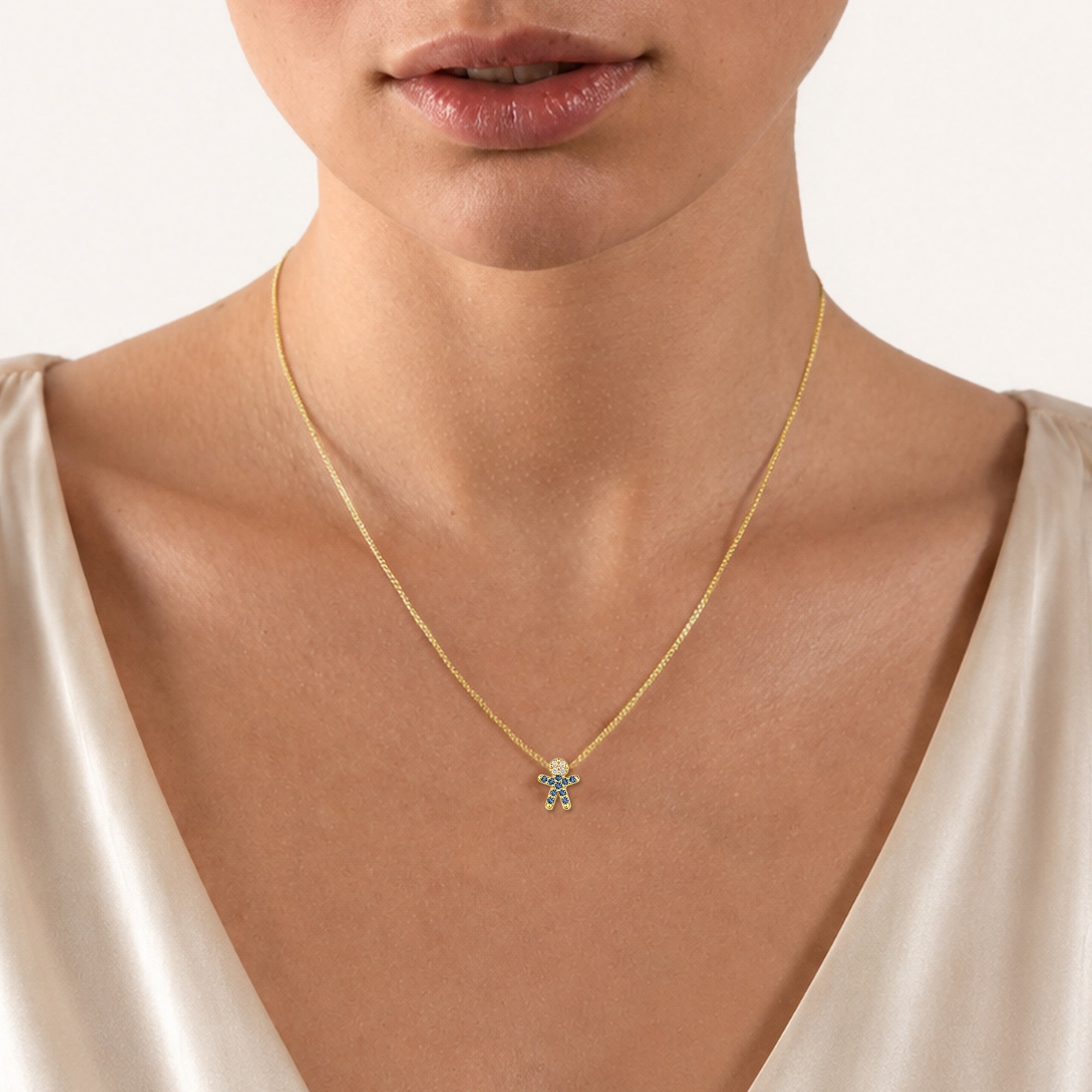 The Little One – Blue Outfit | Necklace Yellow Gold 18k