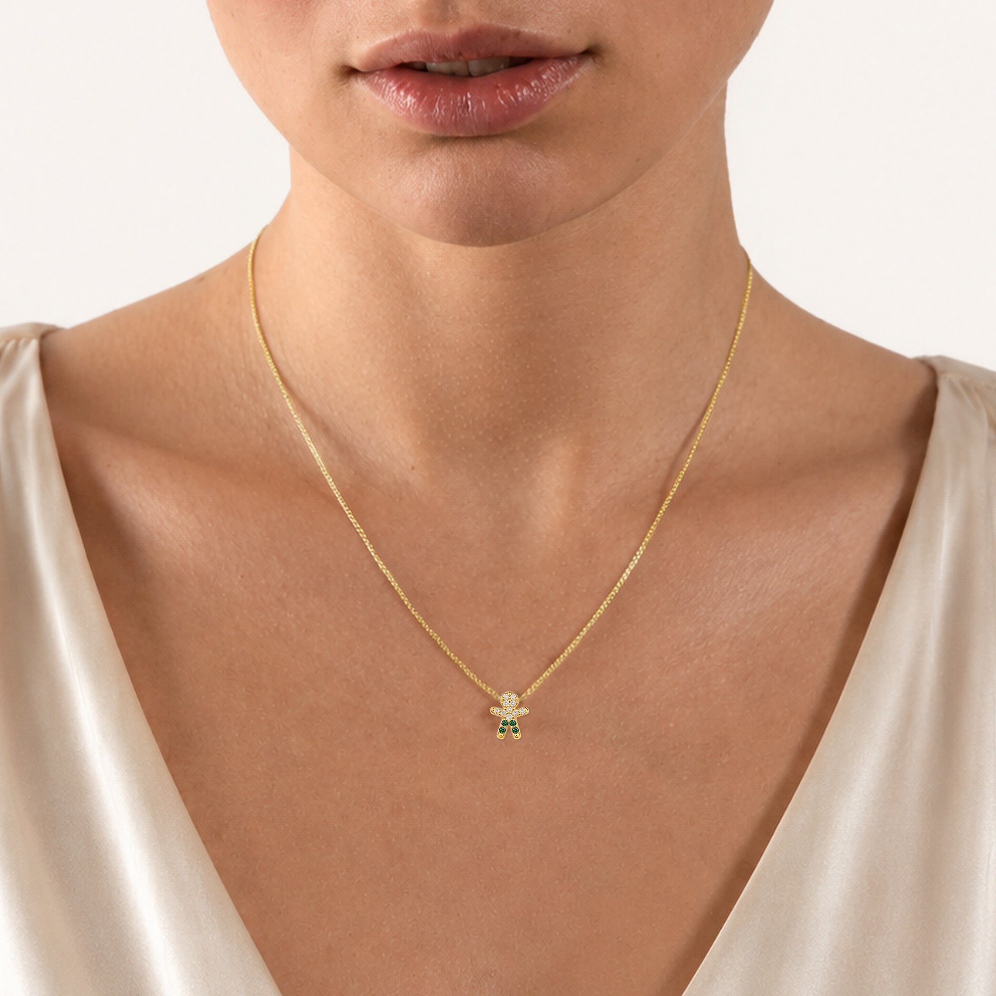 The Little One – Green Jeans | Necklace Yellow Gold 18k