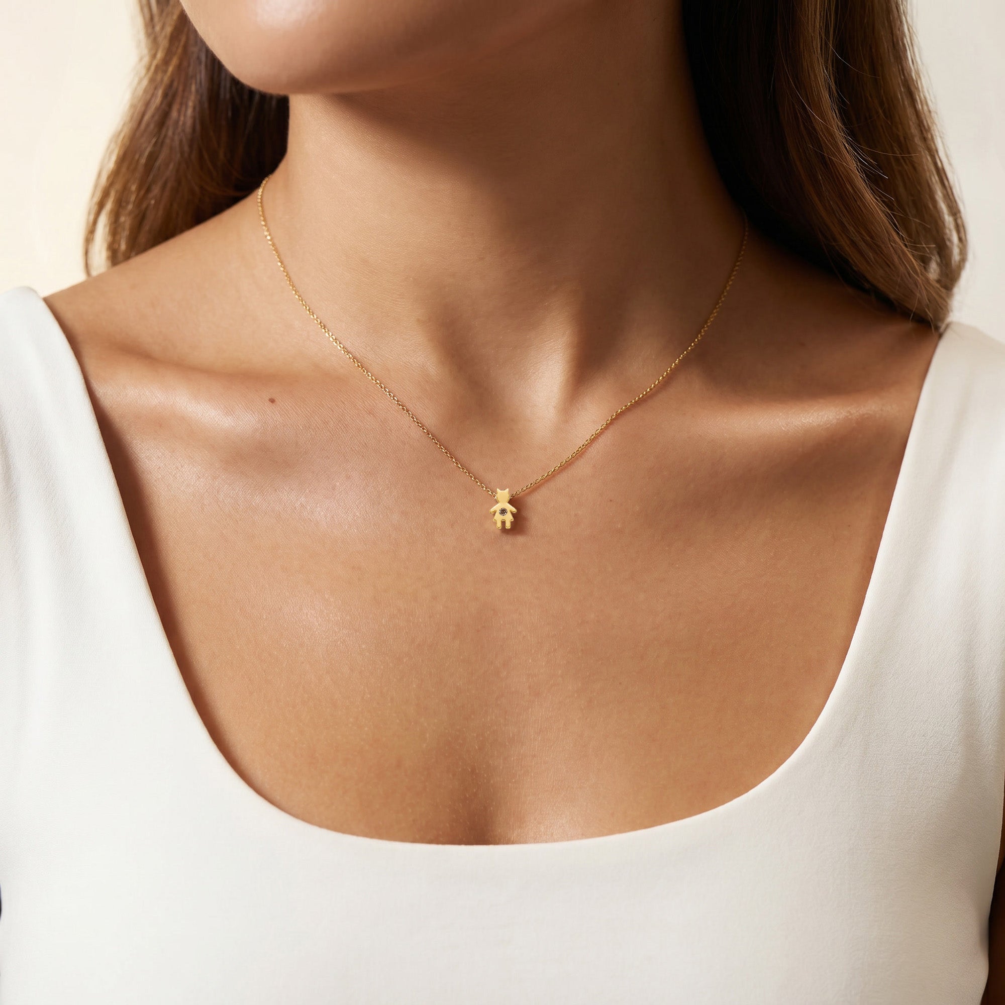 The Little Muse – Cognac Diamond | Collier en Or Jaune 18K