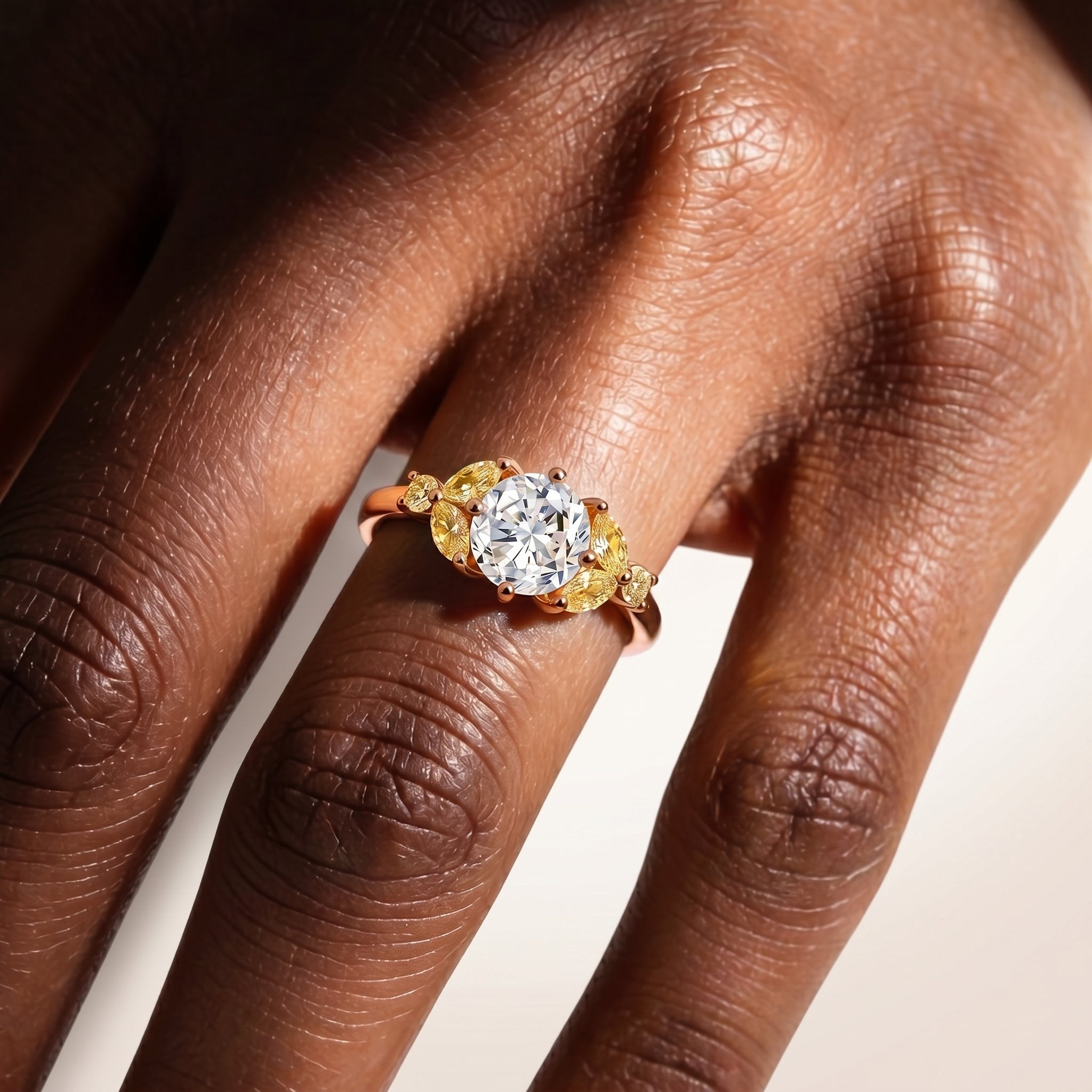 Little Bees Yelow  1.00 carat  - Red Gold 18k