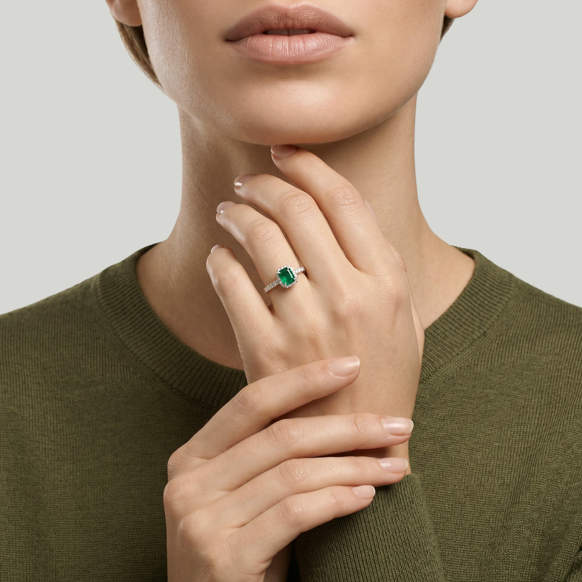 Mille nuances de vert  - 0.50 carat - platine 950