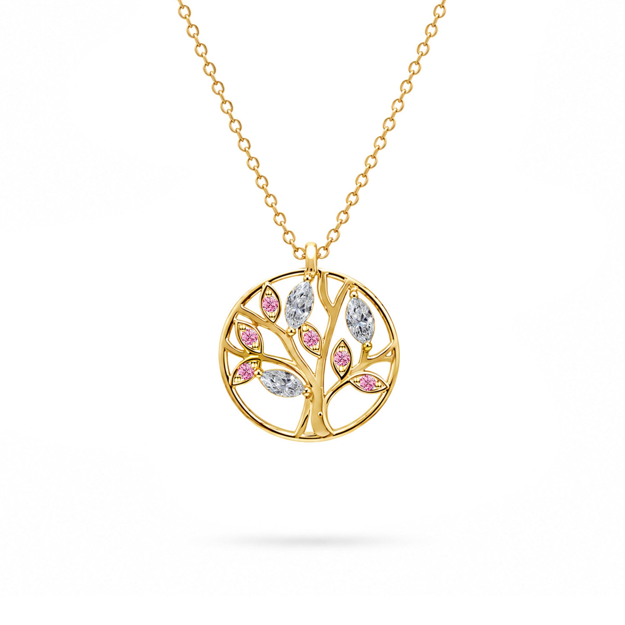 Necklace Tree of Life Rose - 18k yellow gold