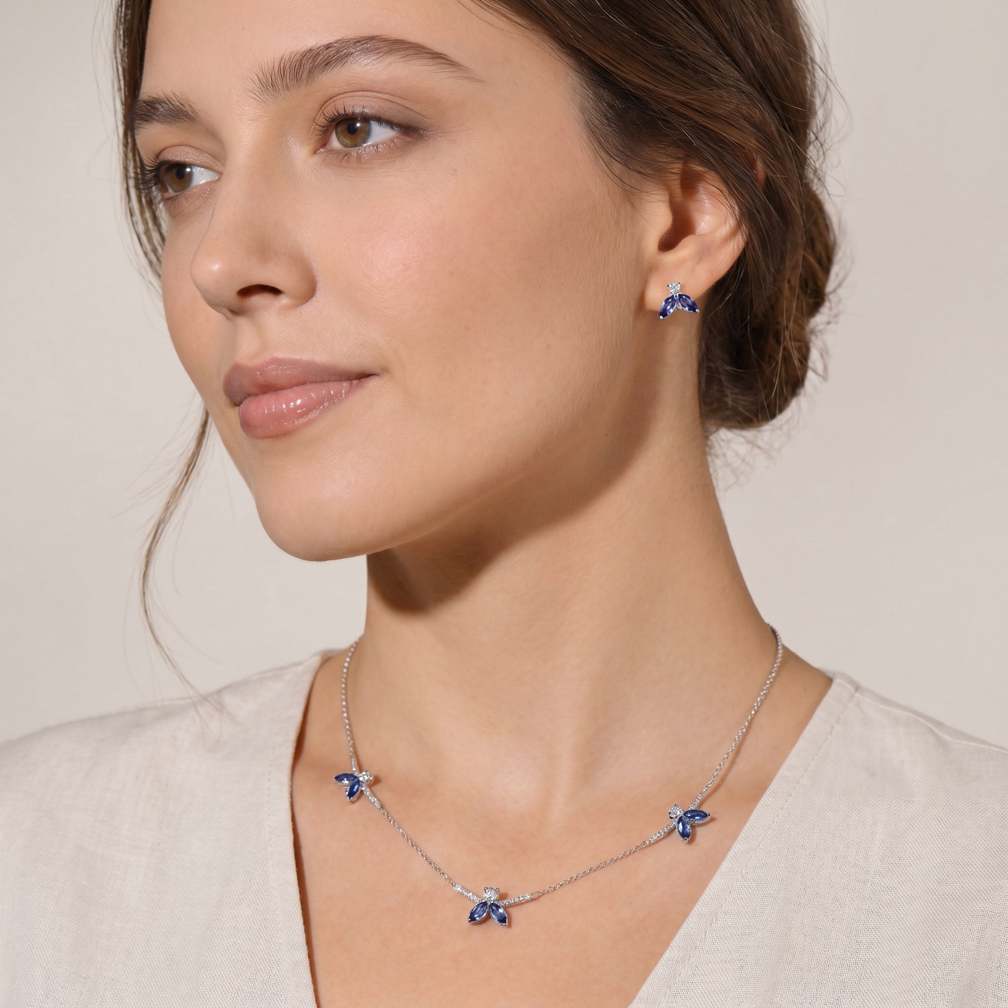 Collier The Blue Ballet Dancers - or blanc 18k