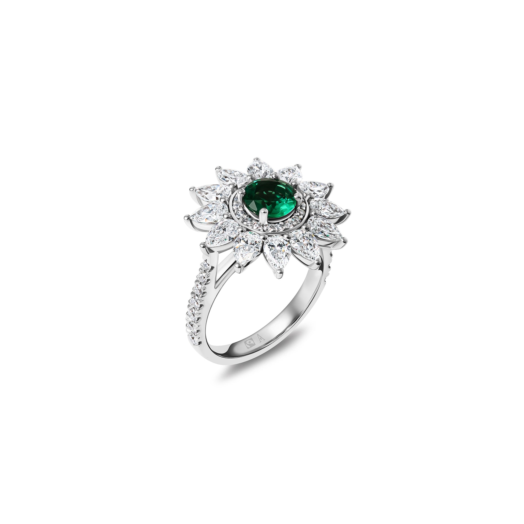 The fantastic Blooming Flower - 0.75 carat - or blanc 18k - AGUADEORO
