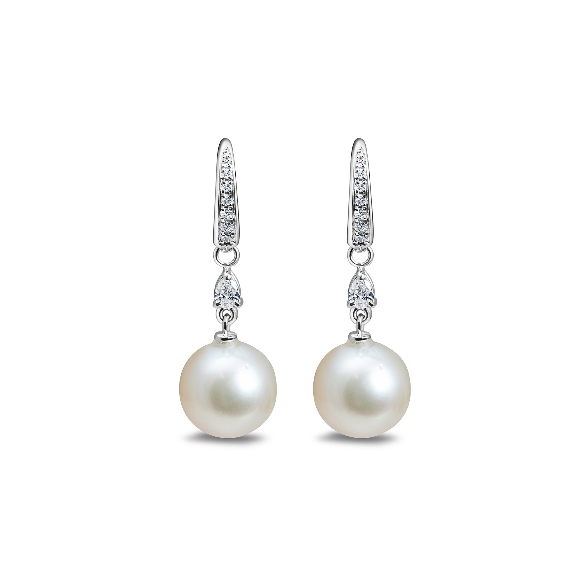 Boucles d'oreilles Pluie d'étoiles fancy Perles - or blanc 18k - AGUADEORO