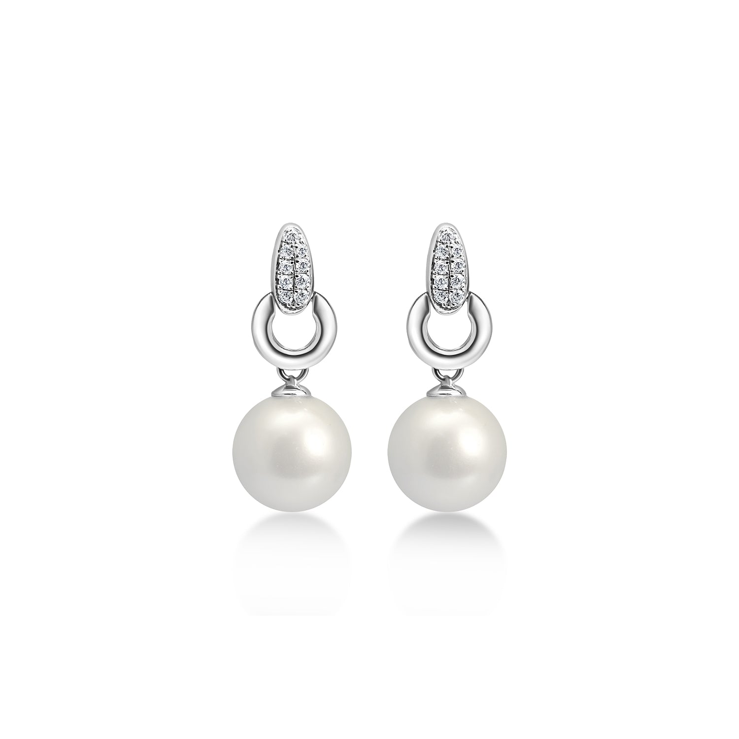 Earrings with Pearls  - White Gold 18k