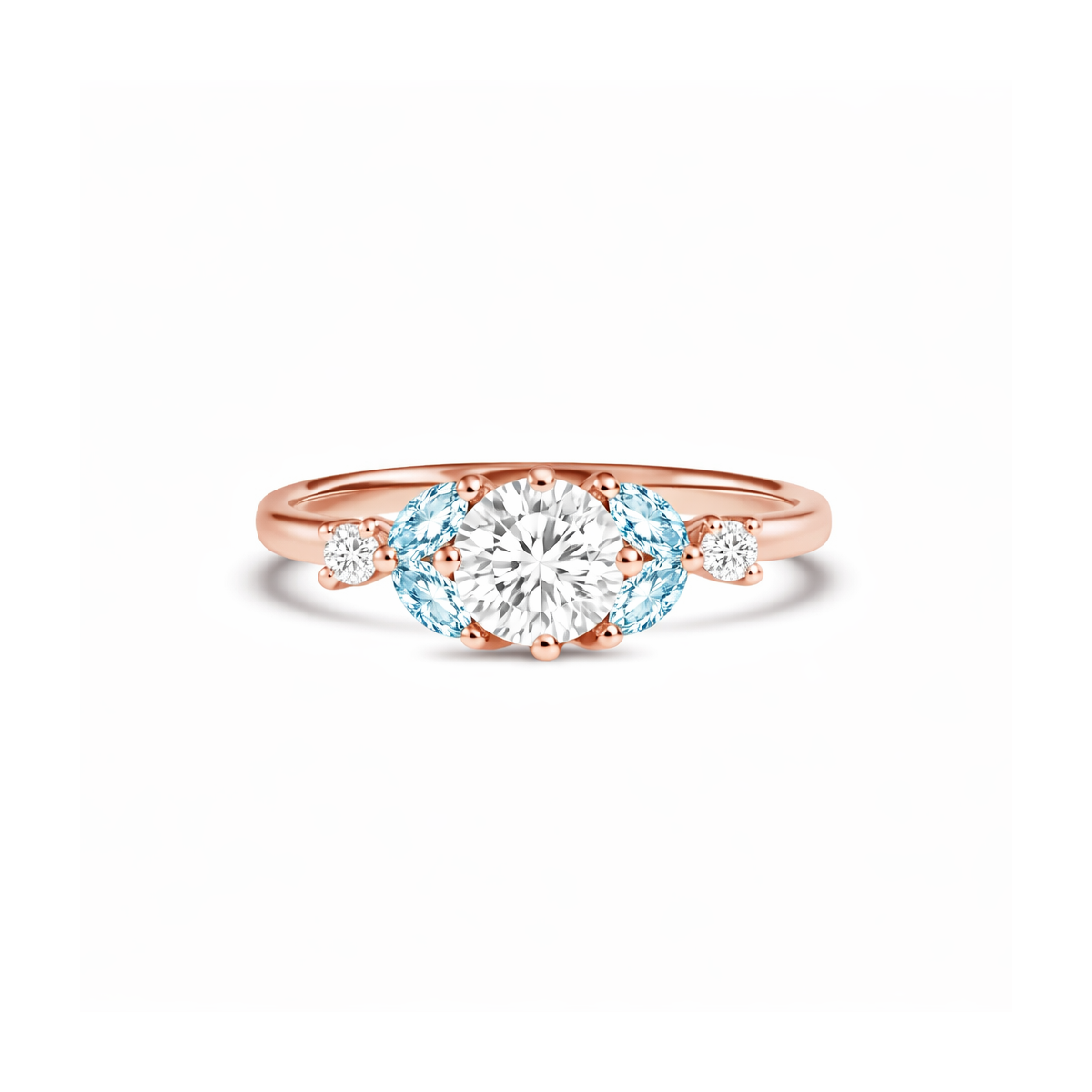 Little Bees blue 1.0  carat  - Red Gold 18k