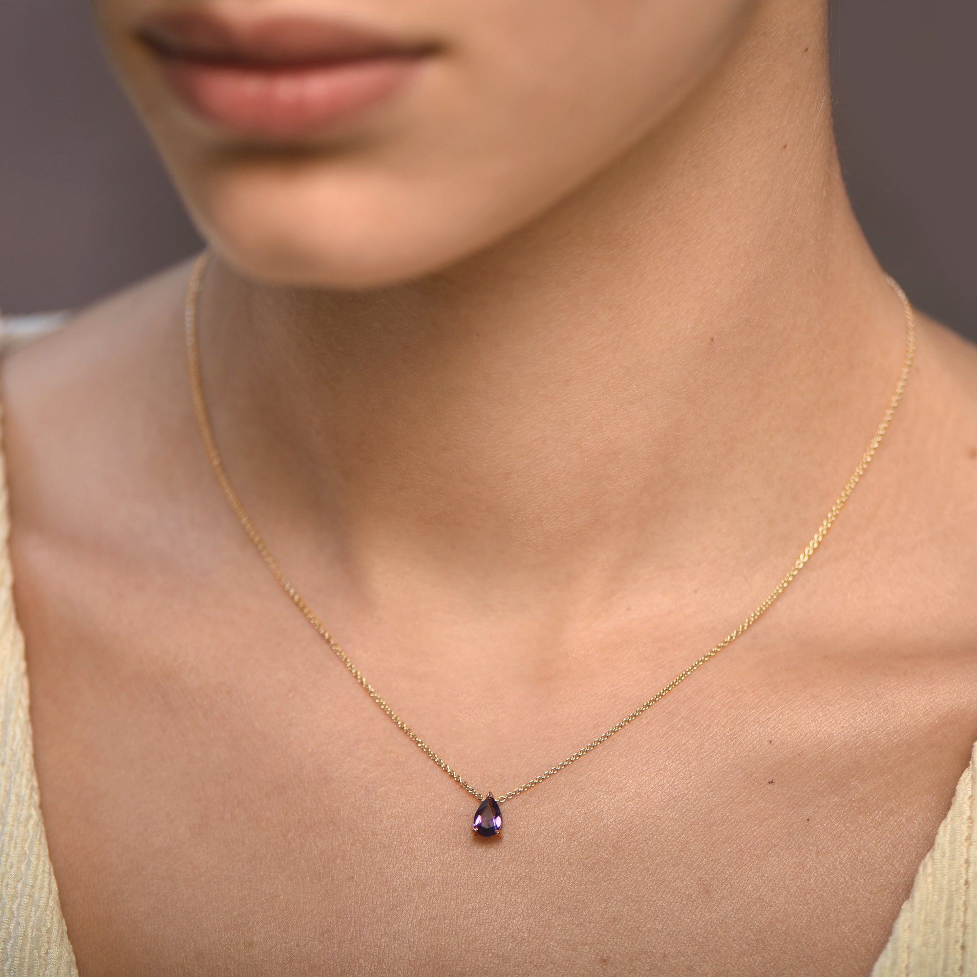 Collier The Little Tear of Joy Amethyst 0.50ct - or jaune 18k - AGUADEORO