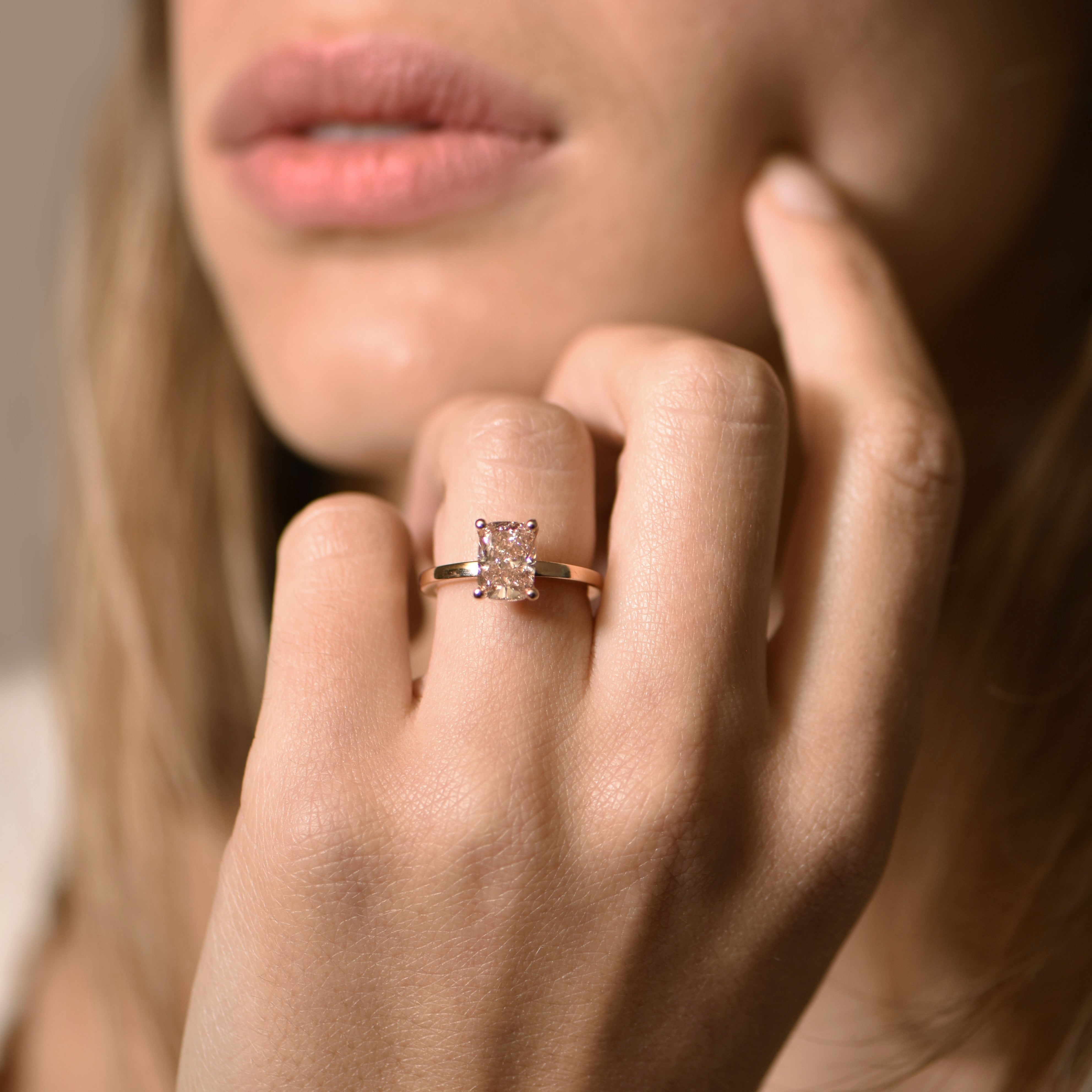 Little Dove - Pink Radiant 2.00 carats - or jaune 18k - AGUADEORO