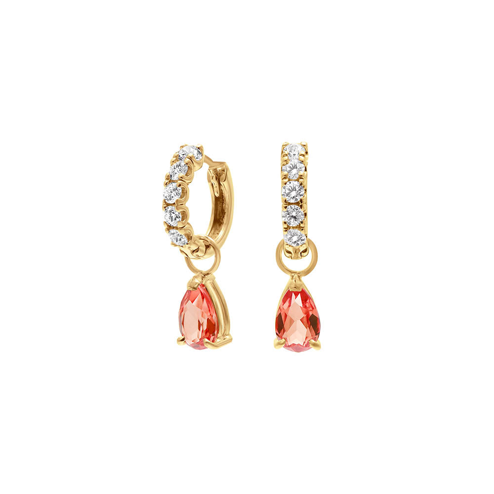 Boucles d'oreilles The Little Tear of Joy Orange Sapphire - or Jaune 18k - AGUADEORO