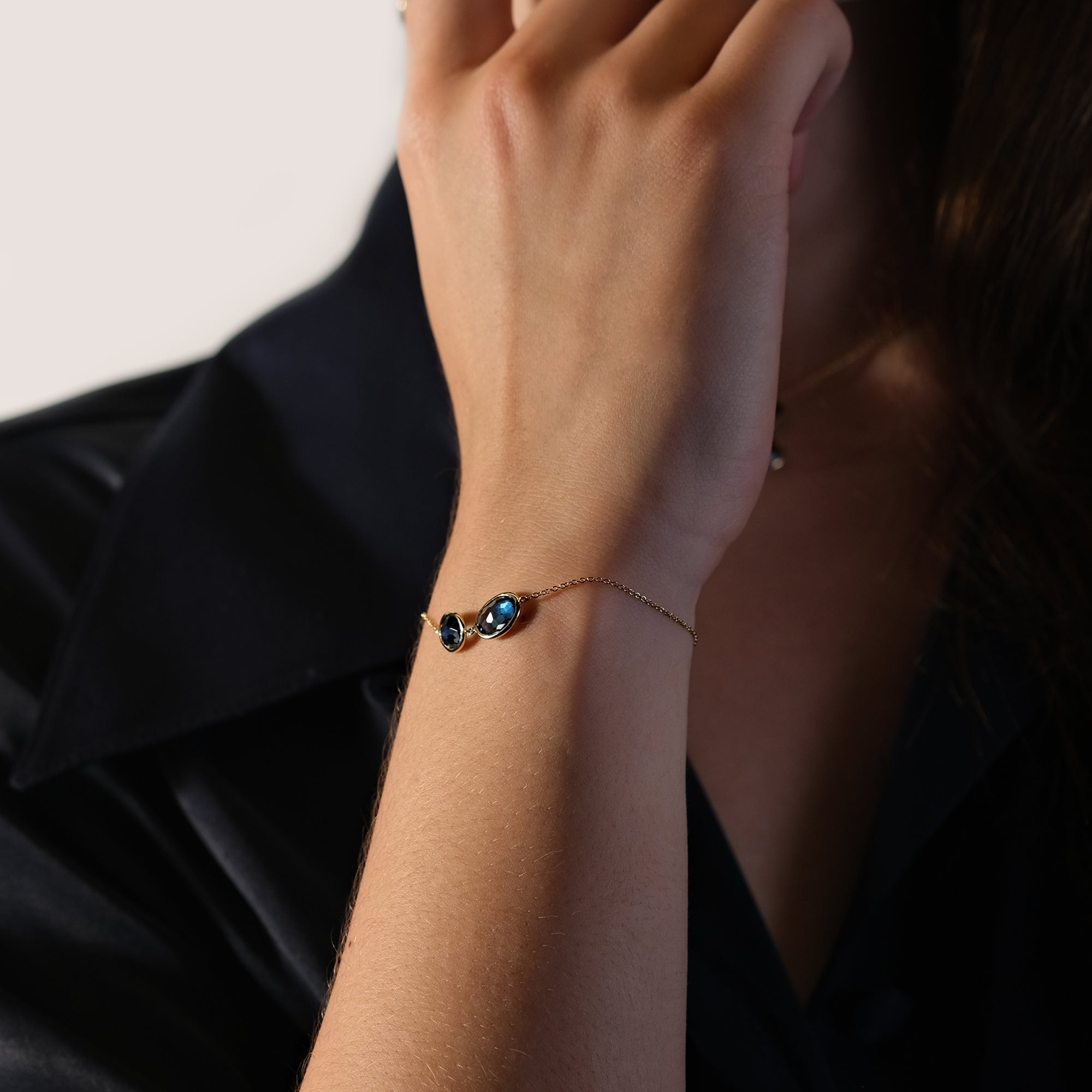 Bracelet  Océane Topaze bleu - or jaune 18k - AGUADEORO