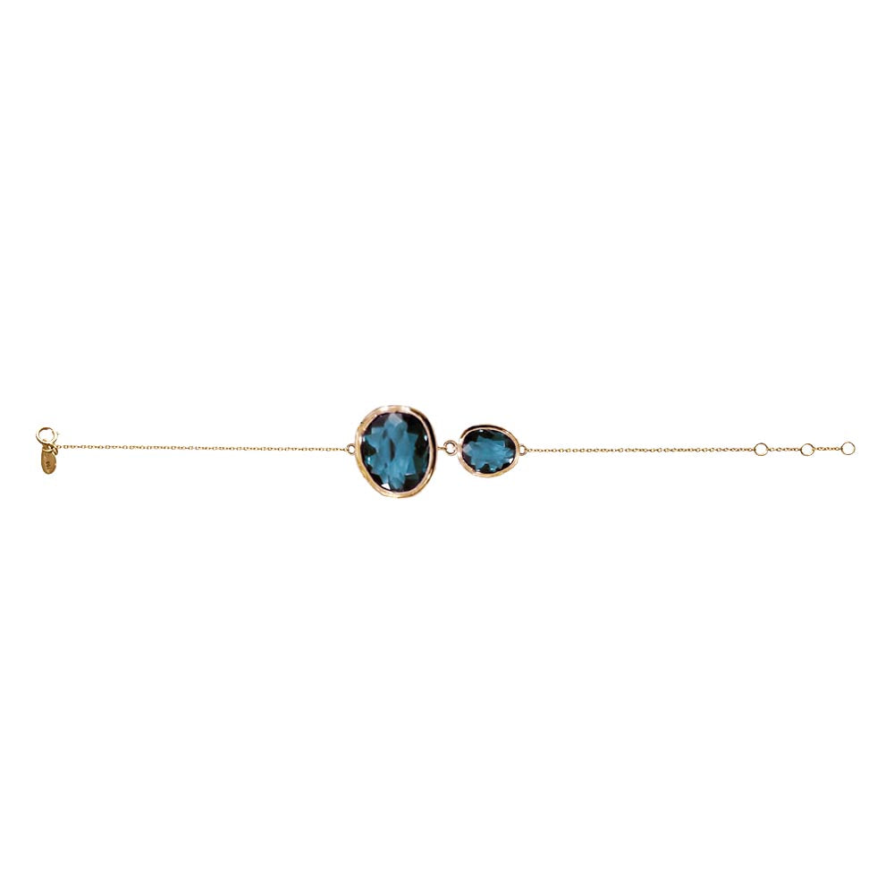 Bracelet  Océane Topaze bleu - or jaune 18k - AGUADEORO