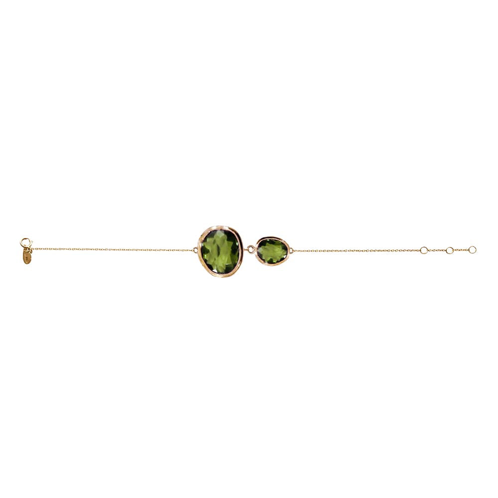 Bracelet  Péridot Océane - or jaune 18k - AGUADEORO