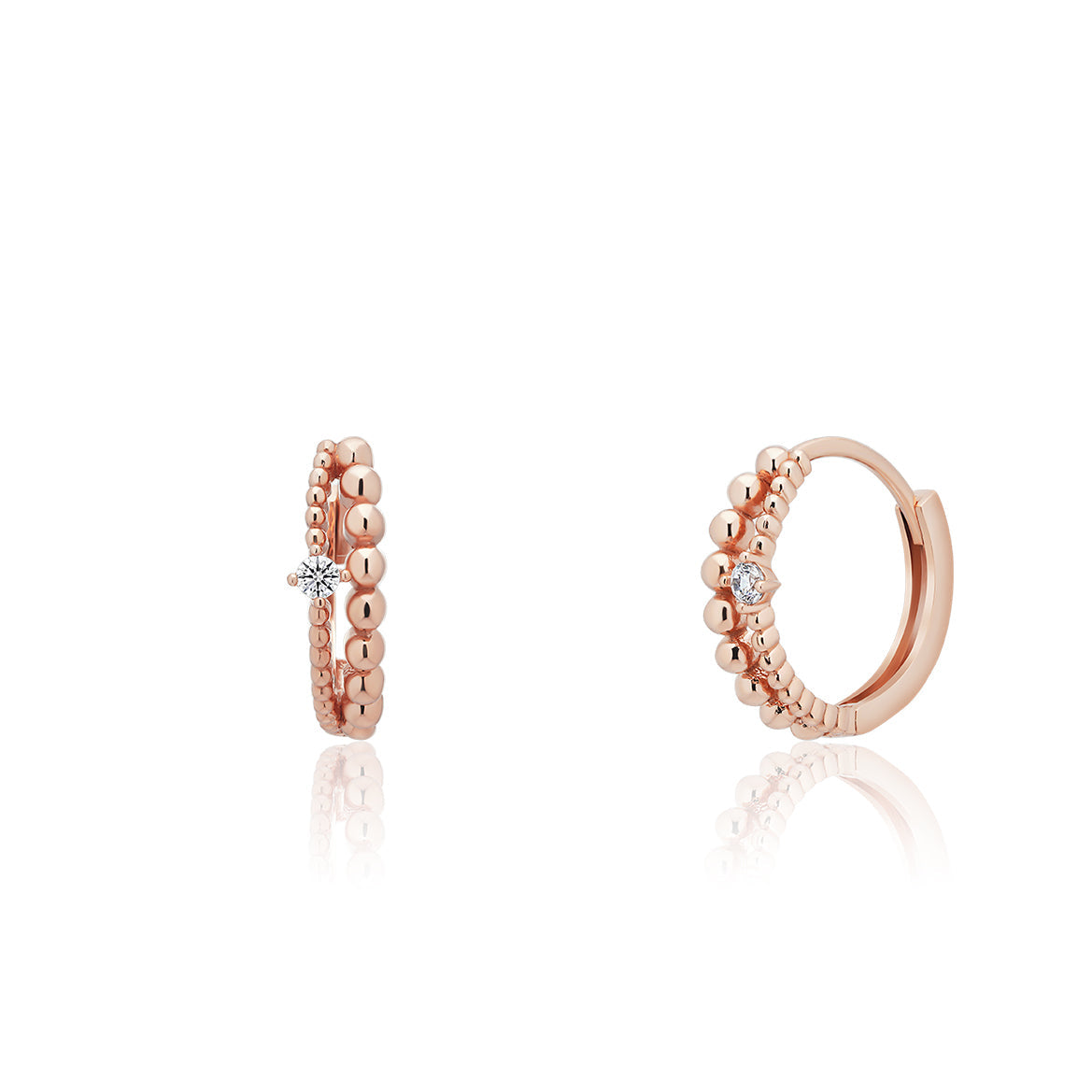 The Rose Gold Droplets Earrings - 18k yellow gold