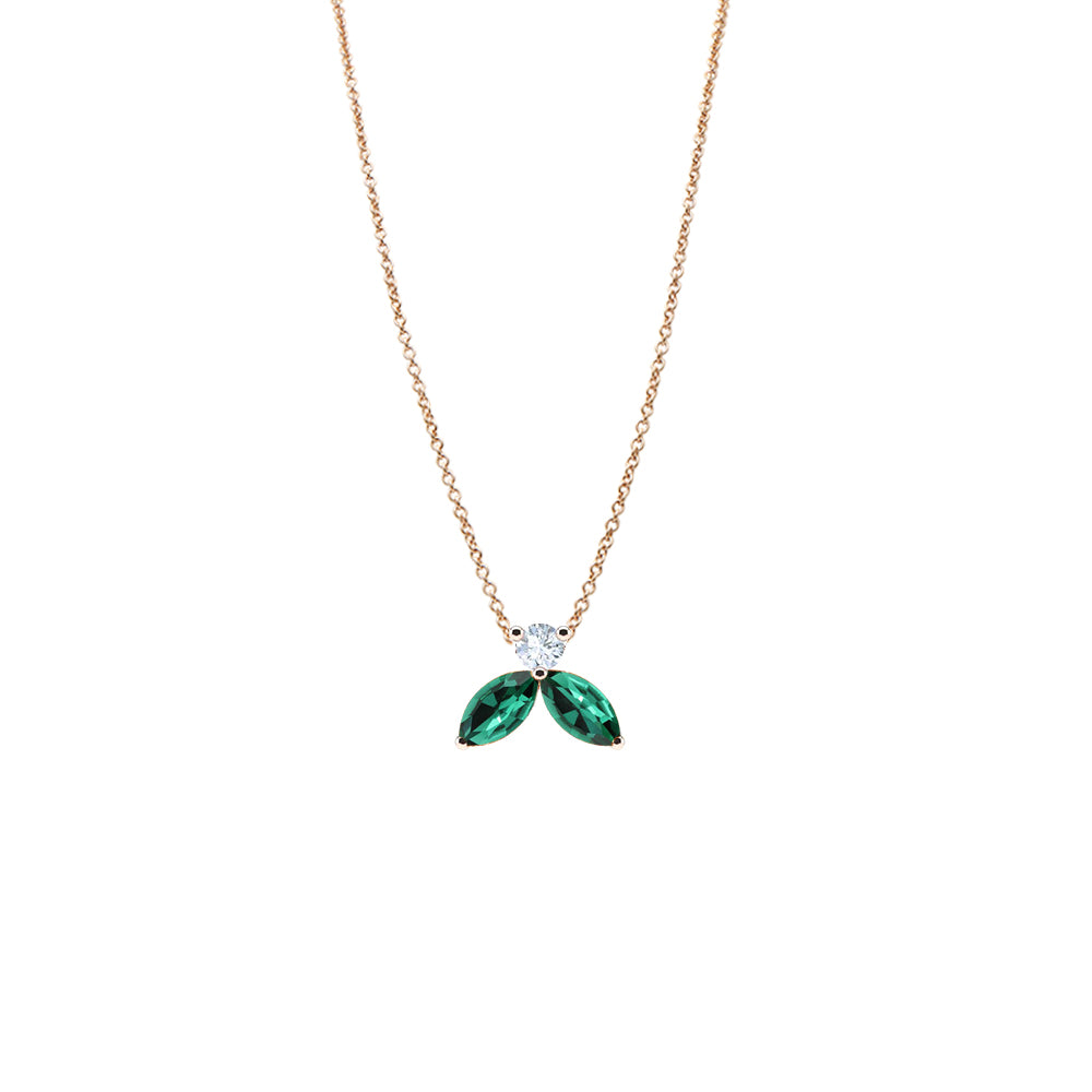 Collier The Little Bee verte M -Or rouge 18k - AGUADEORO