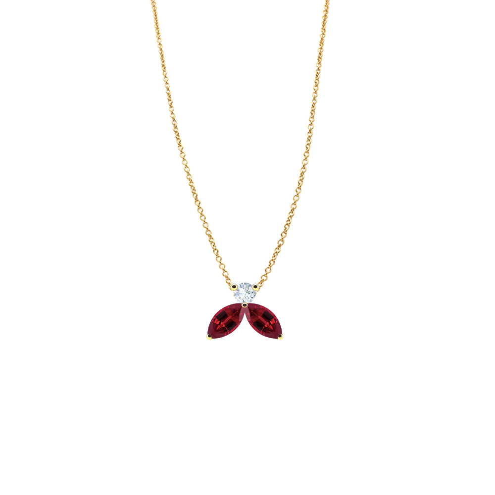 Collier The Little Bee rouge M - Or jaune 18k - AGUADEORO